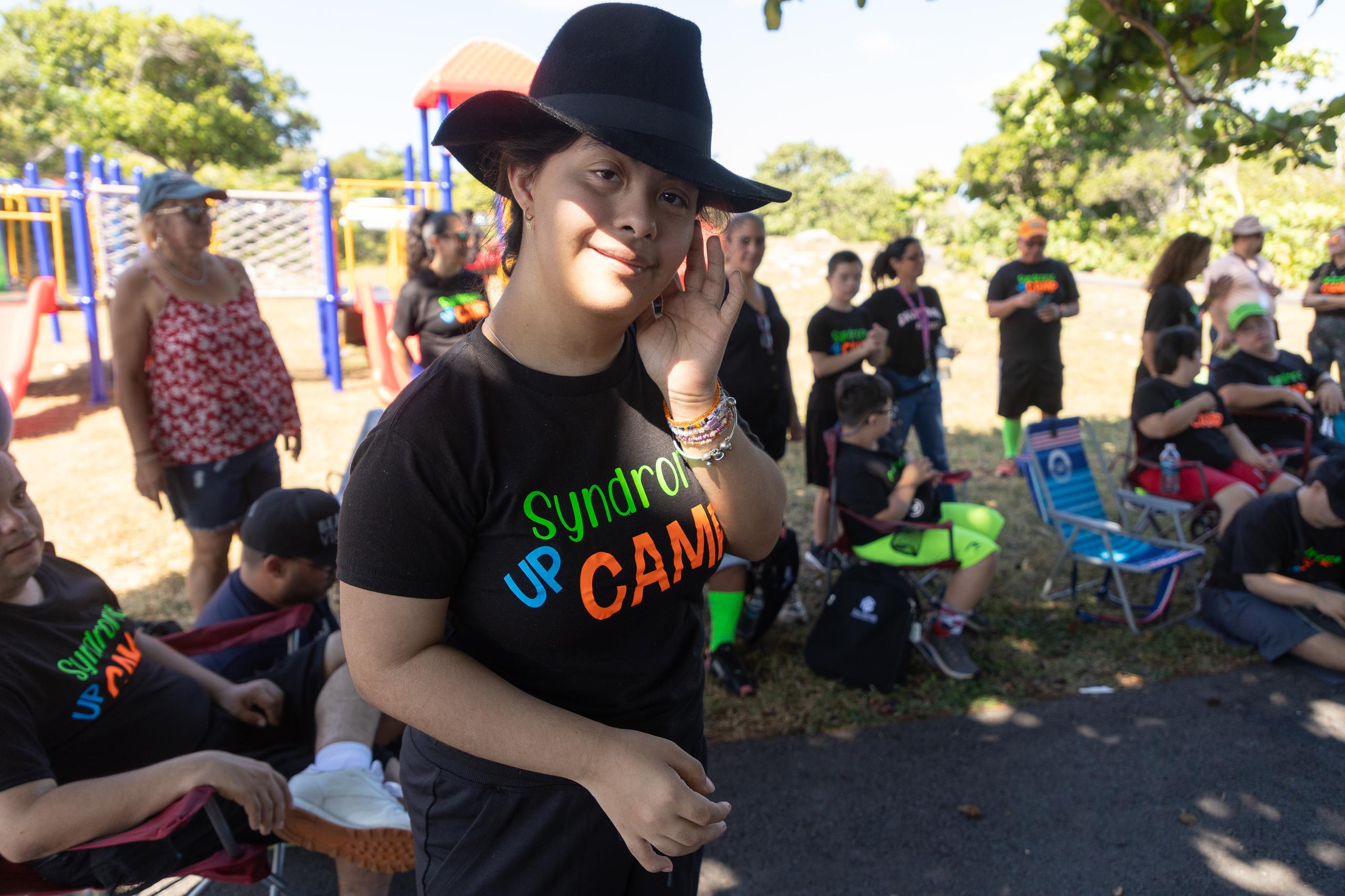 El Campamento “ Syndrome Up Camp “ de personas con Syndrome Down se lleva a cabo en el area del Merendero Albizu Campos en el Mirador de Guajataca, en Quebradillas.  En la foto,  Gabriela Comas Lopez participa de una de las actividades.