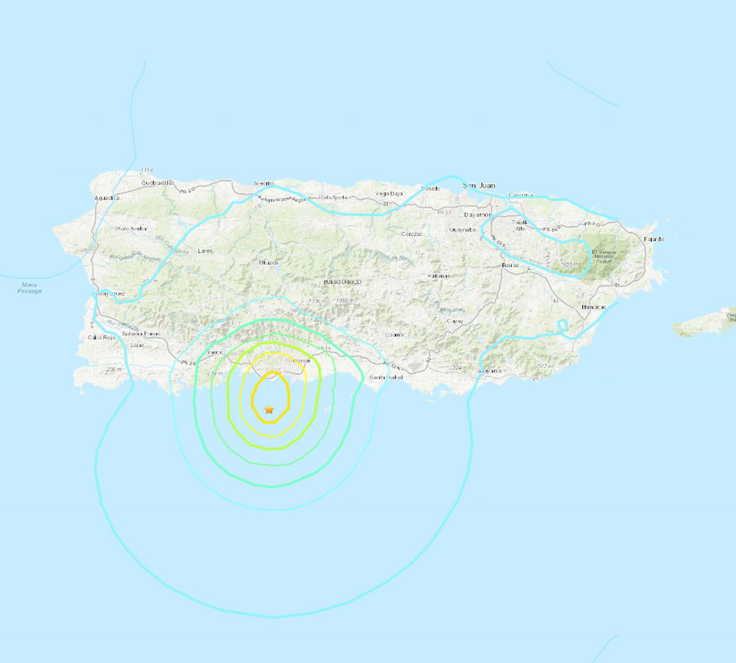 El sismo de magnitud 5.5 se registró la mañana del sábado 2 de mayo al sur de Puerto Rico.