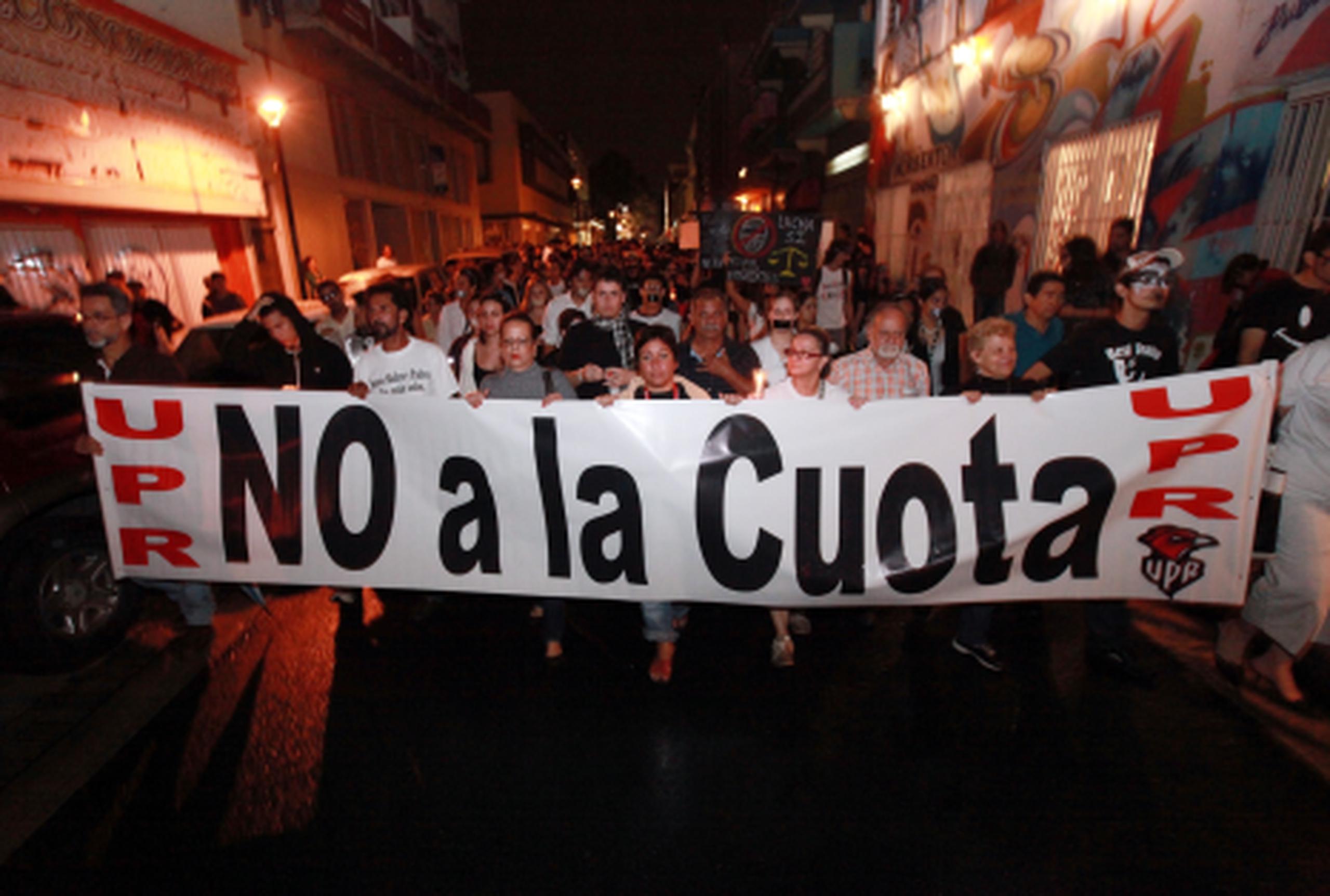 Una de las marchas realizadas en el 2010 en contra de la cuota de estabilización. (Archivo)