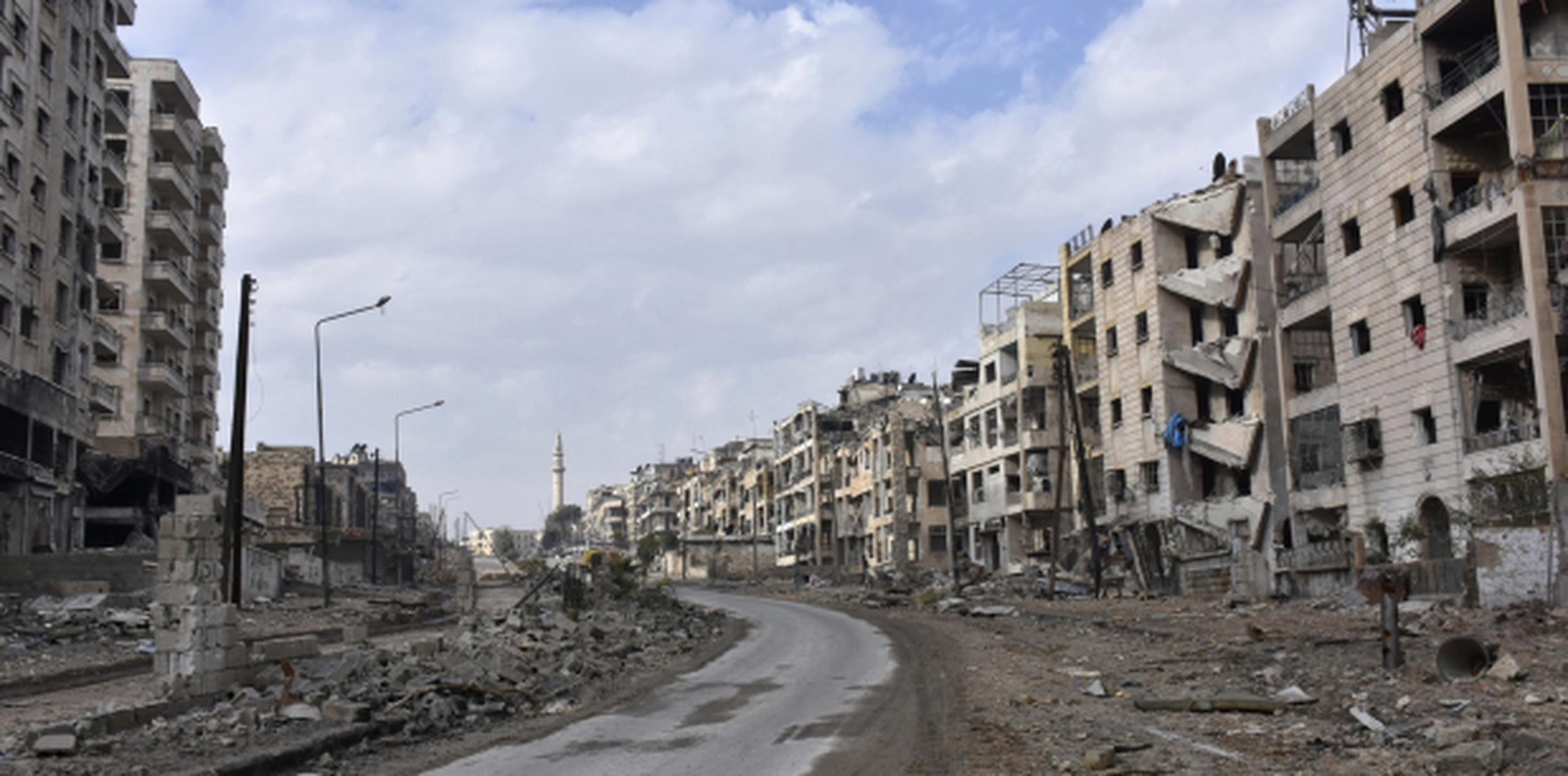Foto de la devastación en Aleppo a causa de la guerra civil. (Prensa Asociada)