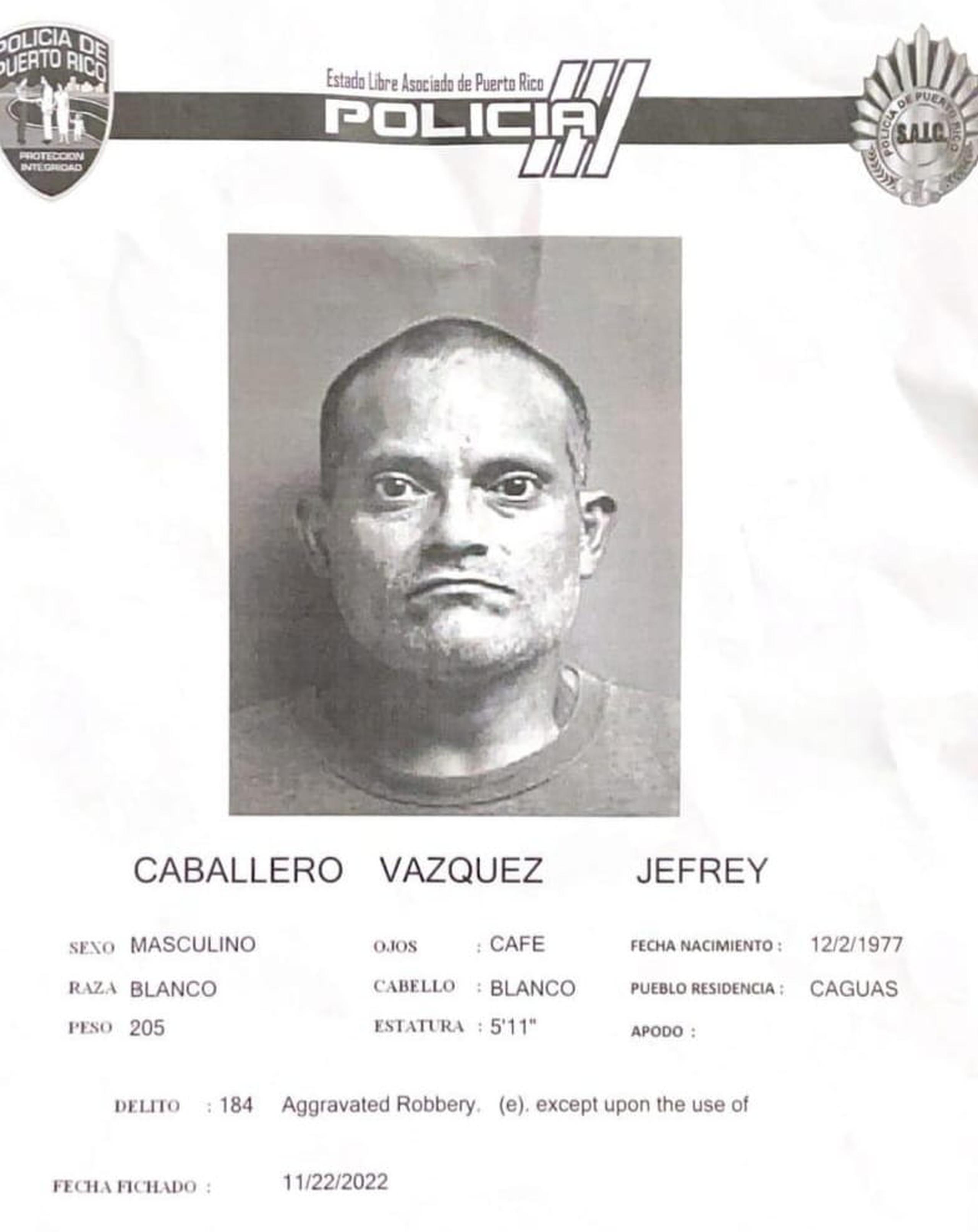 Jefrey Caballero Vázquez fue encarcelado en el complejo correccional de Bayamón hasta la vista preliminar.
