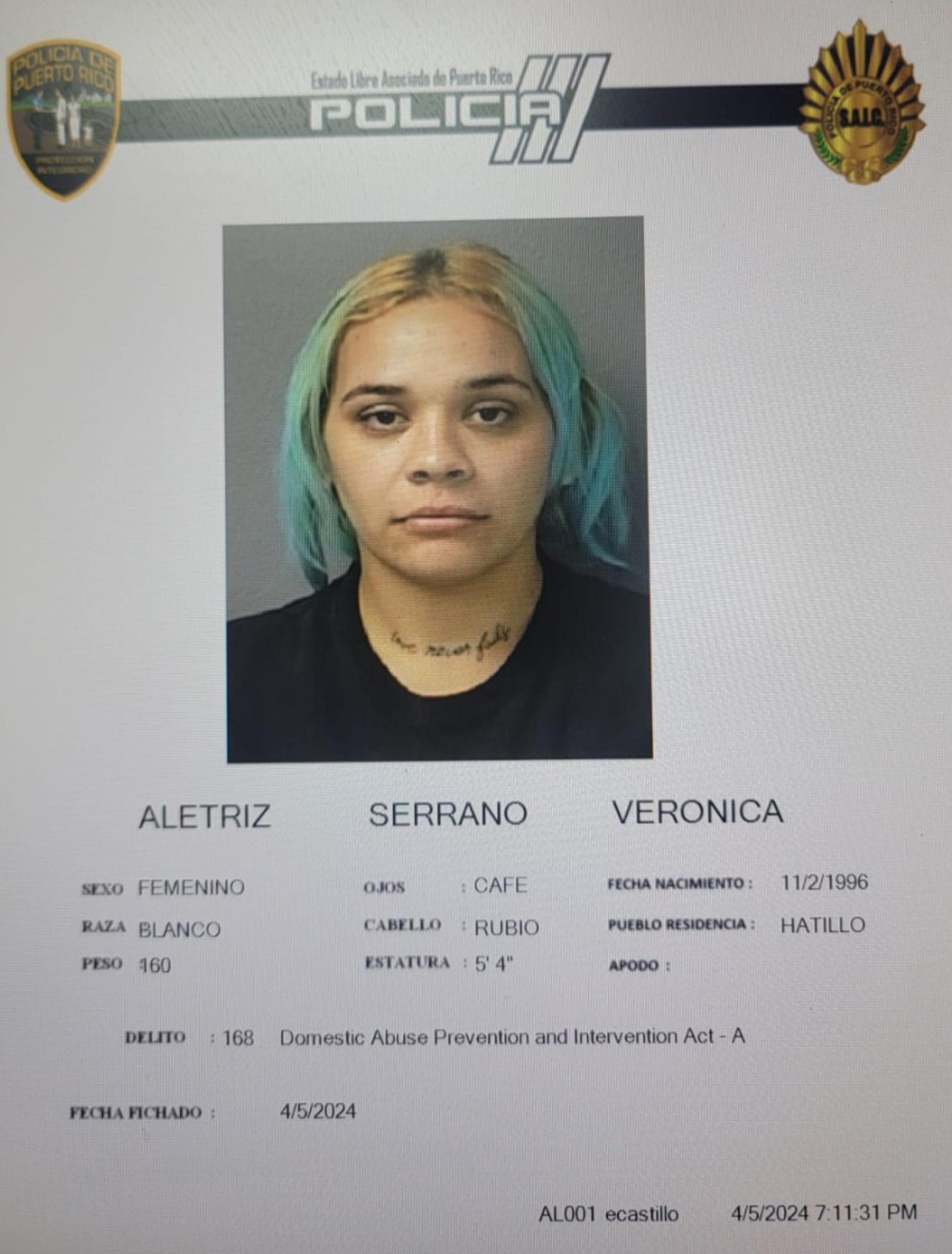 Ficha de Verónica Aletriz Serrano