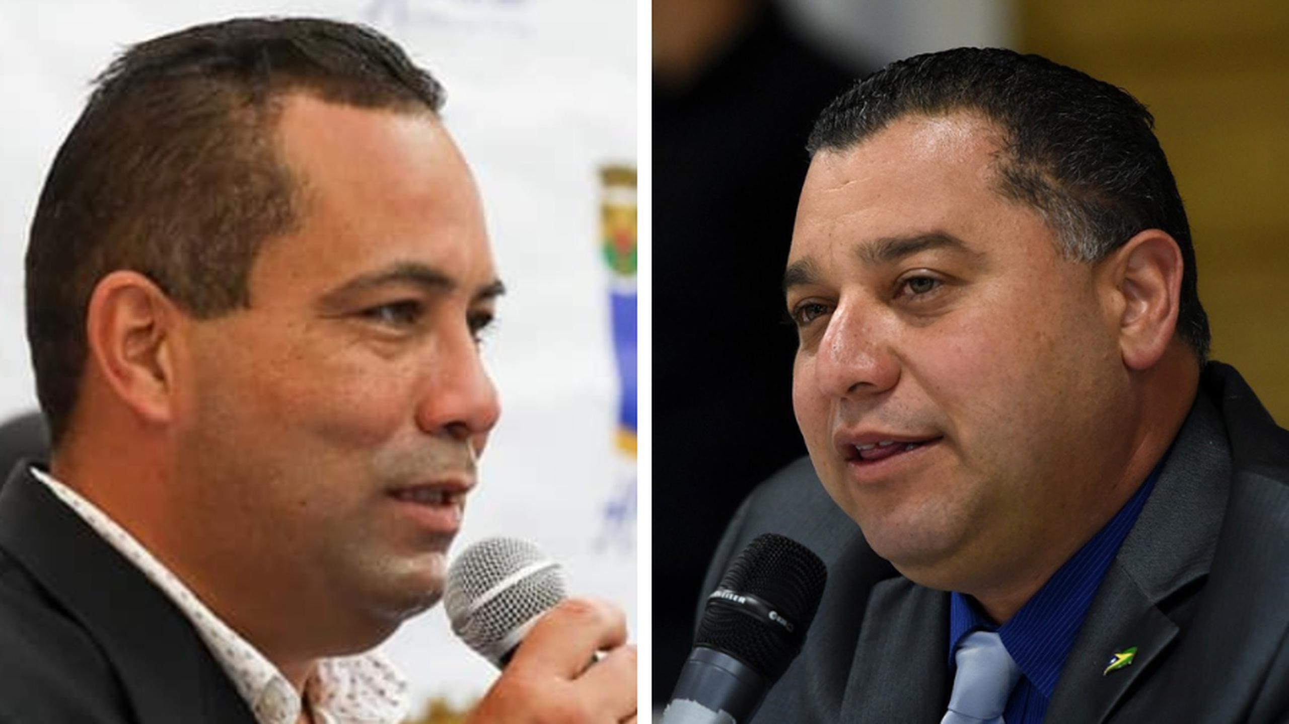 Los alcaldes de Humacao, Reinaldo Vargas (izq.) y Aguas Buenas, Javier García.