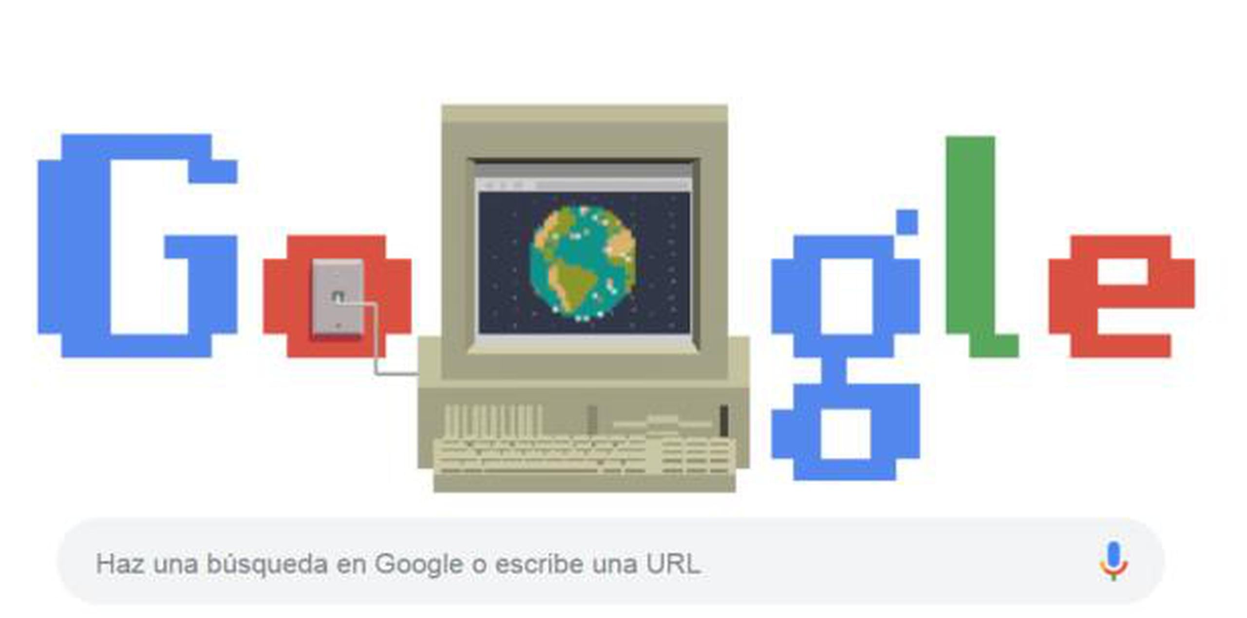 El doodle de Google fue dedicado al aniversario de la Web. (Captura)