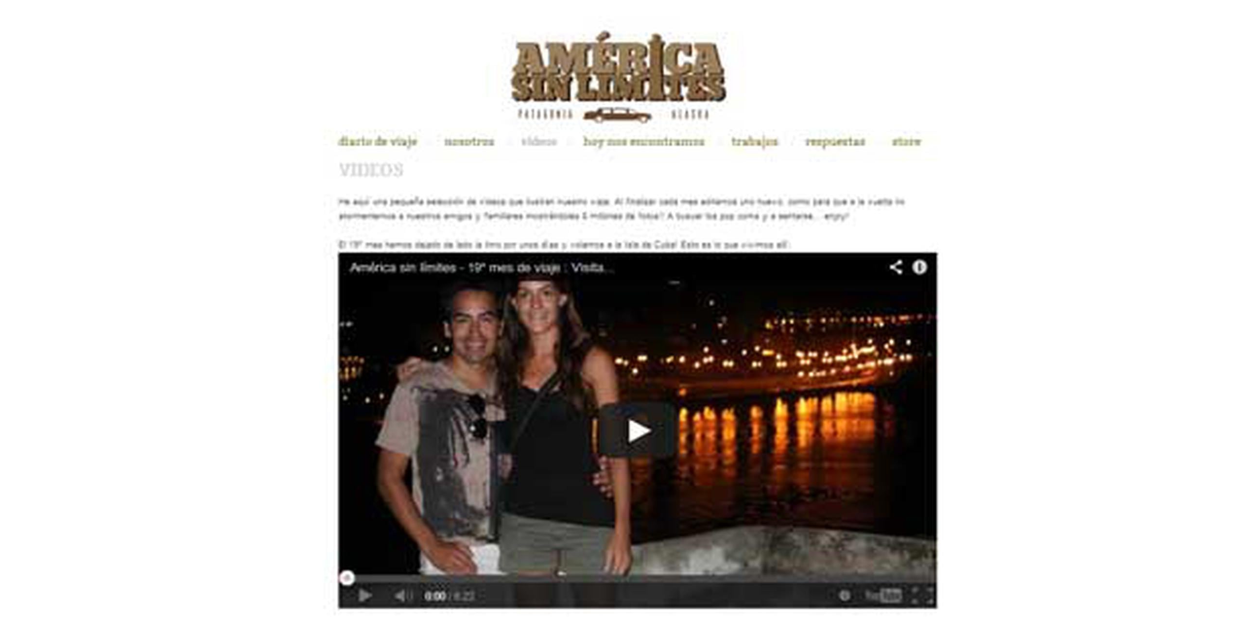 Lucas Cárdenas y Florencia Bratovich han documentado su travesía en la página de internet América sin límites. (http://www.americasinlimites.tv)