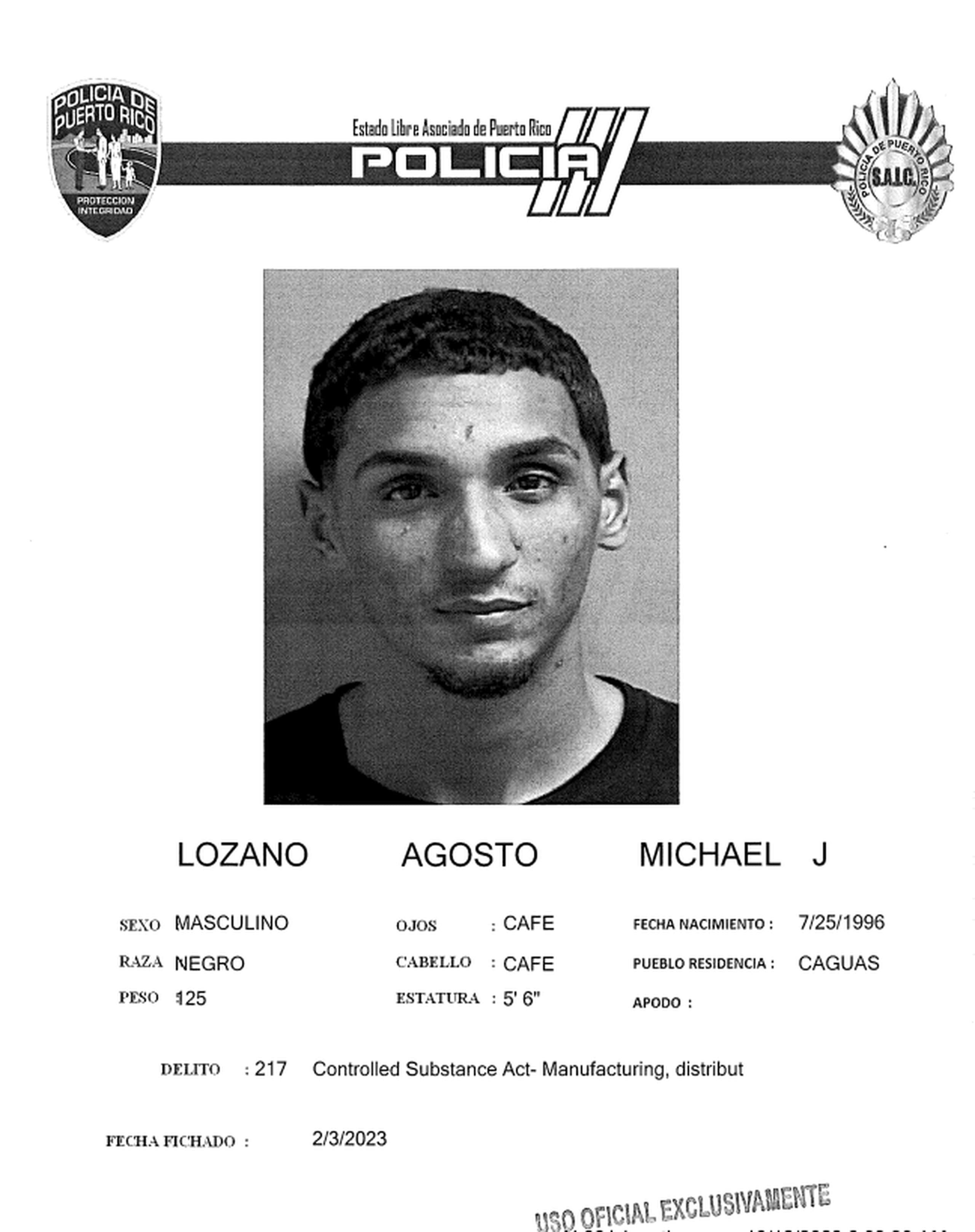 Michael J. Lozano Agosto fue asesinado en un cementerio de Caguas durante un intercambio de vehículos.