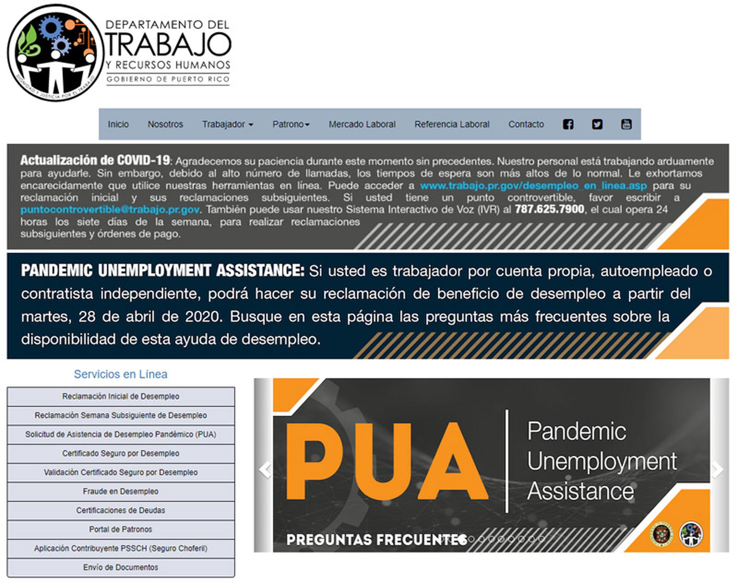 Programa de Asistencia de Desempleo por Pandemia (PUA, por sus siglas en inglés).