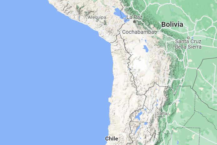 Bolivia no tiene salida al mar desde el siglo XIX. (Google Maps)
