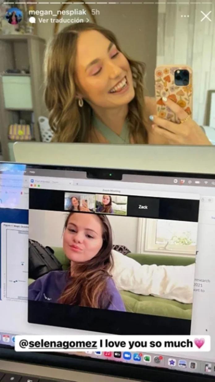 The influencer Megan Nespliak uploaded a photo of the virtual conversation she managed to have with the singer at her "stories" from Instagram.