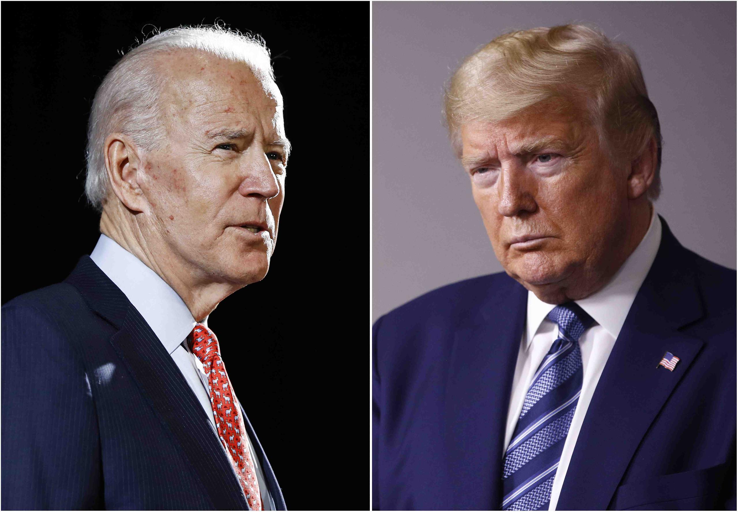Fotomontaje de Joe Biden y Donald Trump. (AP)