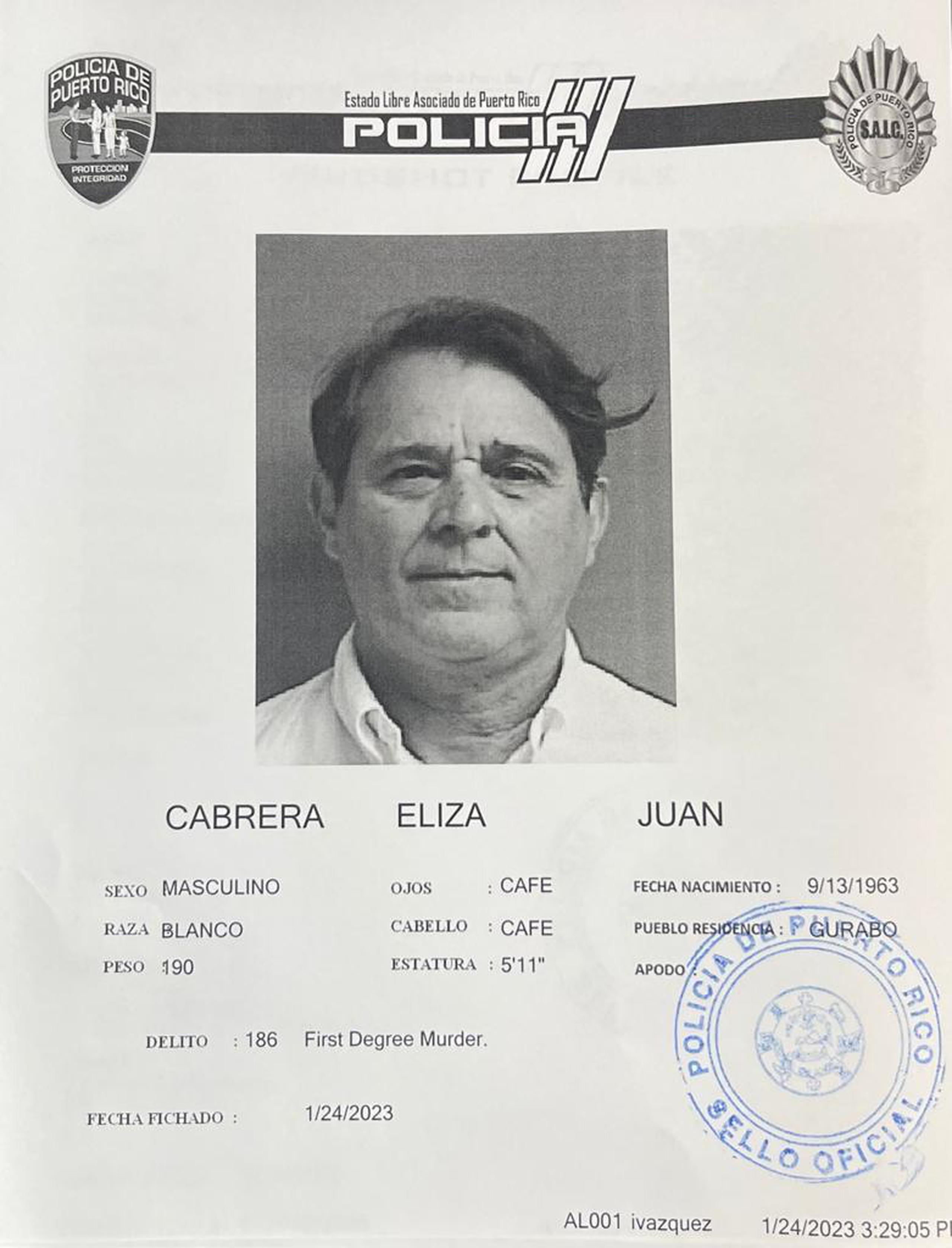 Juan Ángel Cabrera Eliza fue acusado por el delito de asesinato en primer grado de su pareja, Tania Ríos González, por hechos ocurridos el 20 de noviembre de 2020.