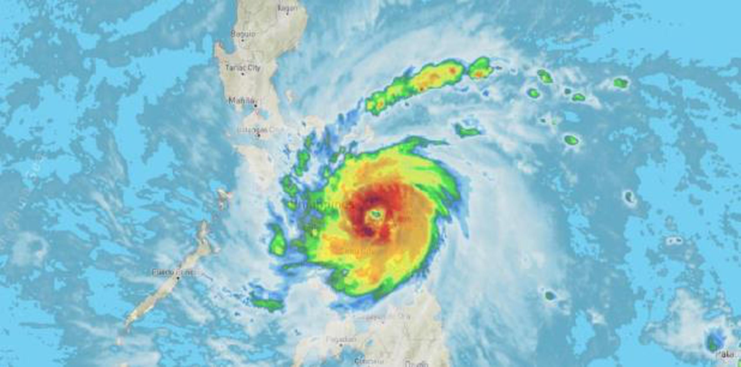 Imagen de satélite del tifón Phanfone. (wunderground.com)