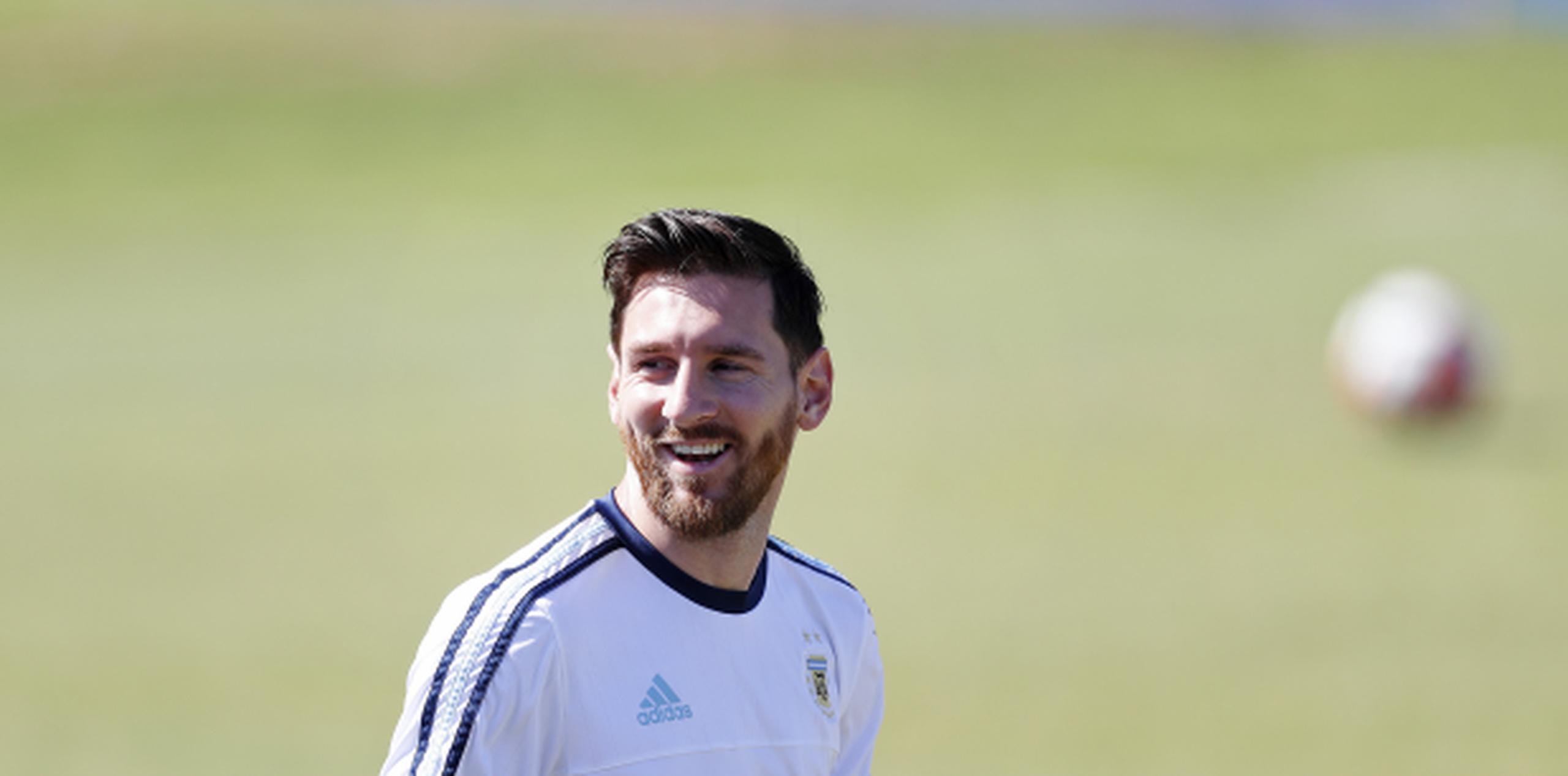 Messi durante la práctica de Argentina. (Agencia EFE)