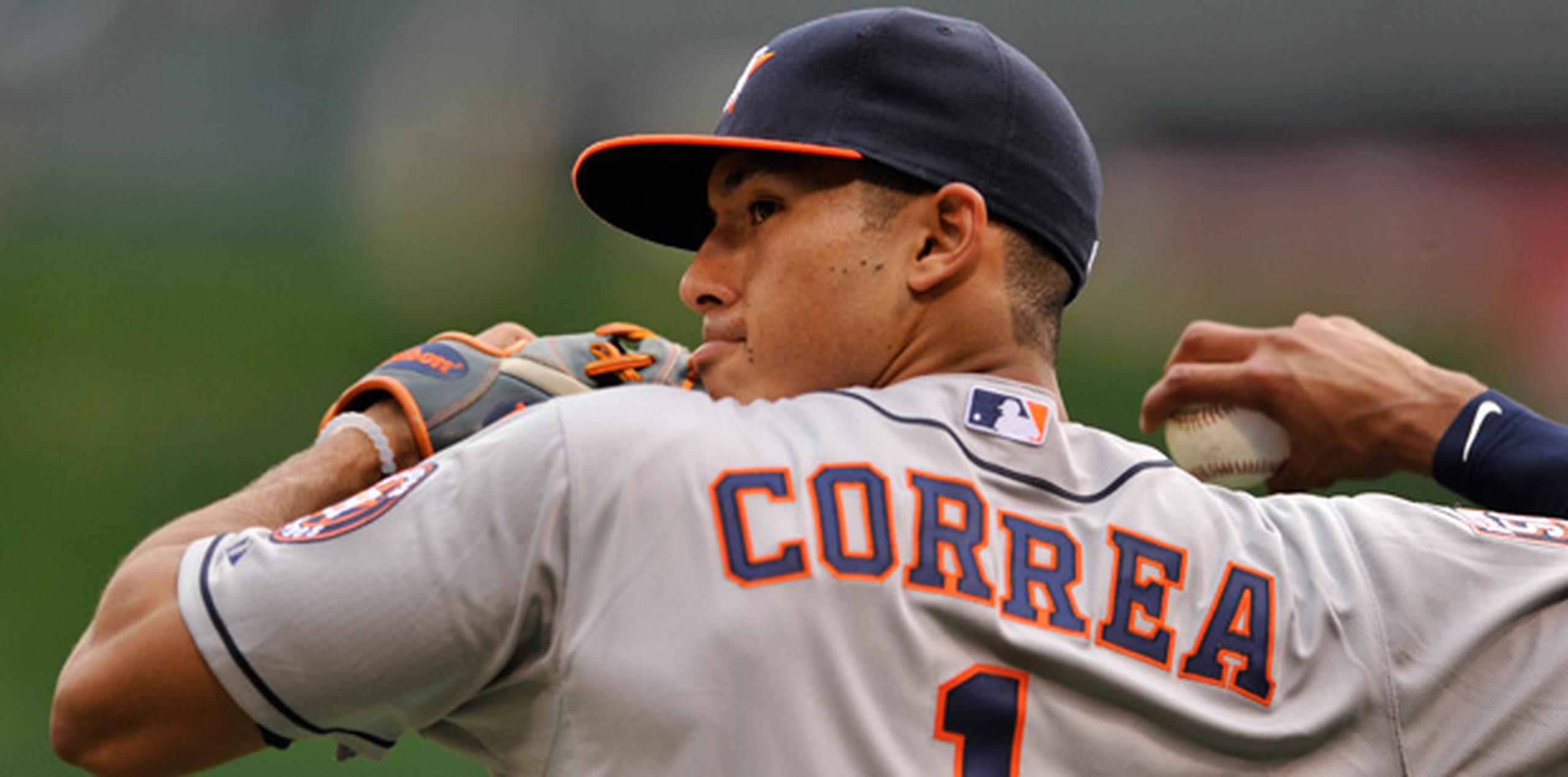 Correa elevó un globo inofensivo en su primer turno. (AP)