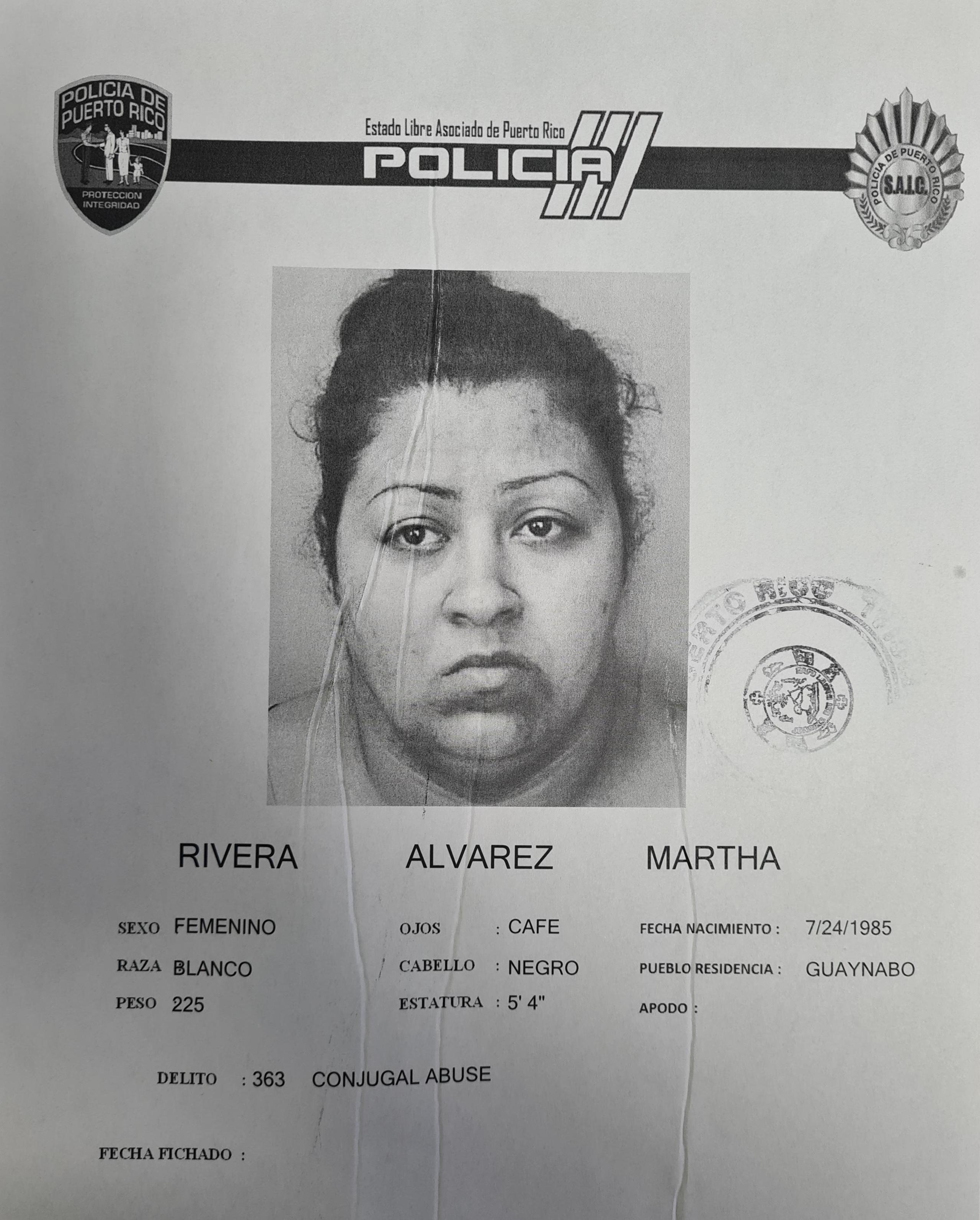 Martha Rivera Álvarez tenía expediente criminal por abuso conyugal.