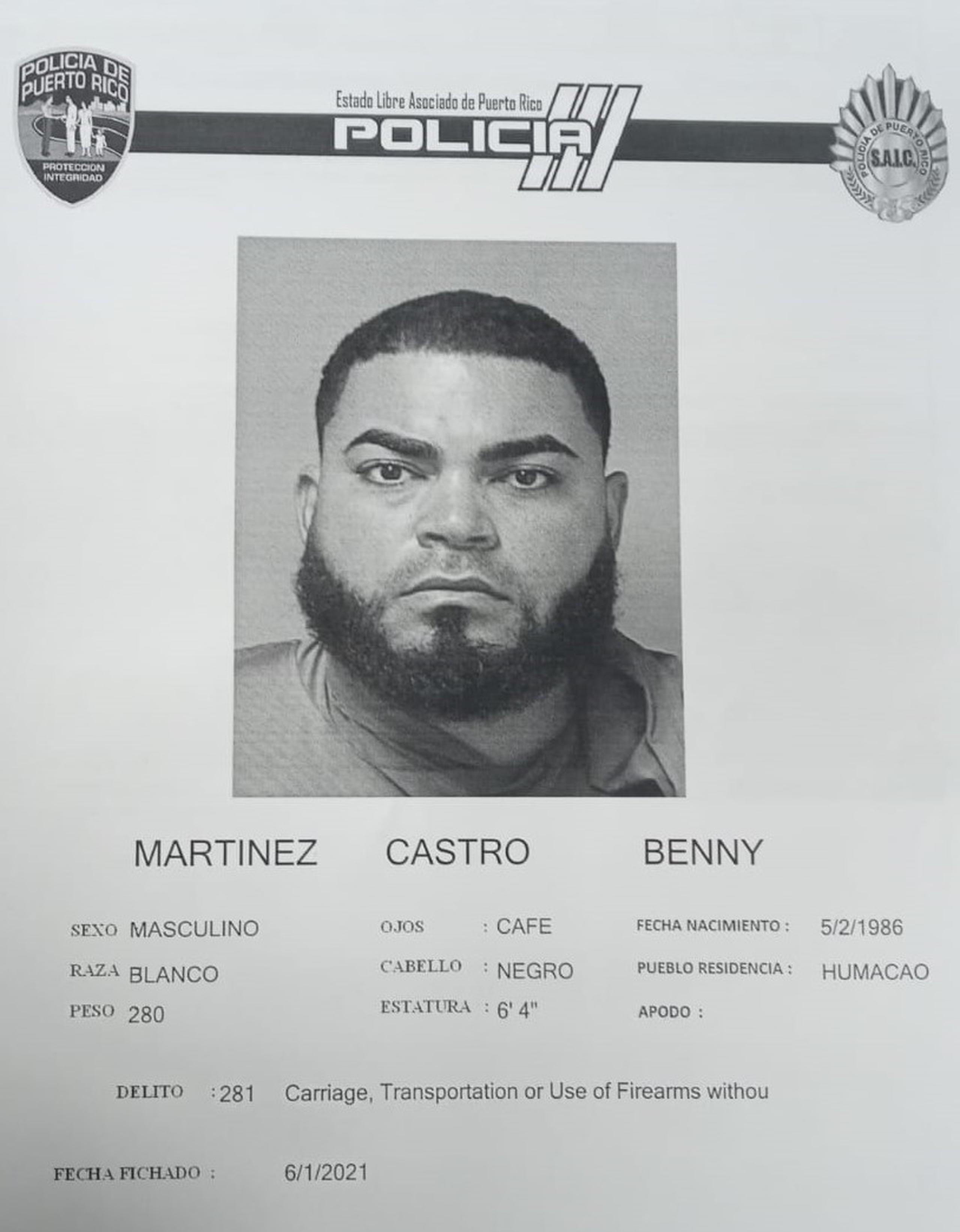 Benny Martínez Castro quedó en libertad al prestar una fianza de $40,000, por medio de un fiador privado.