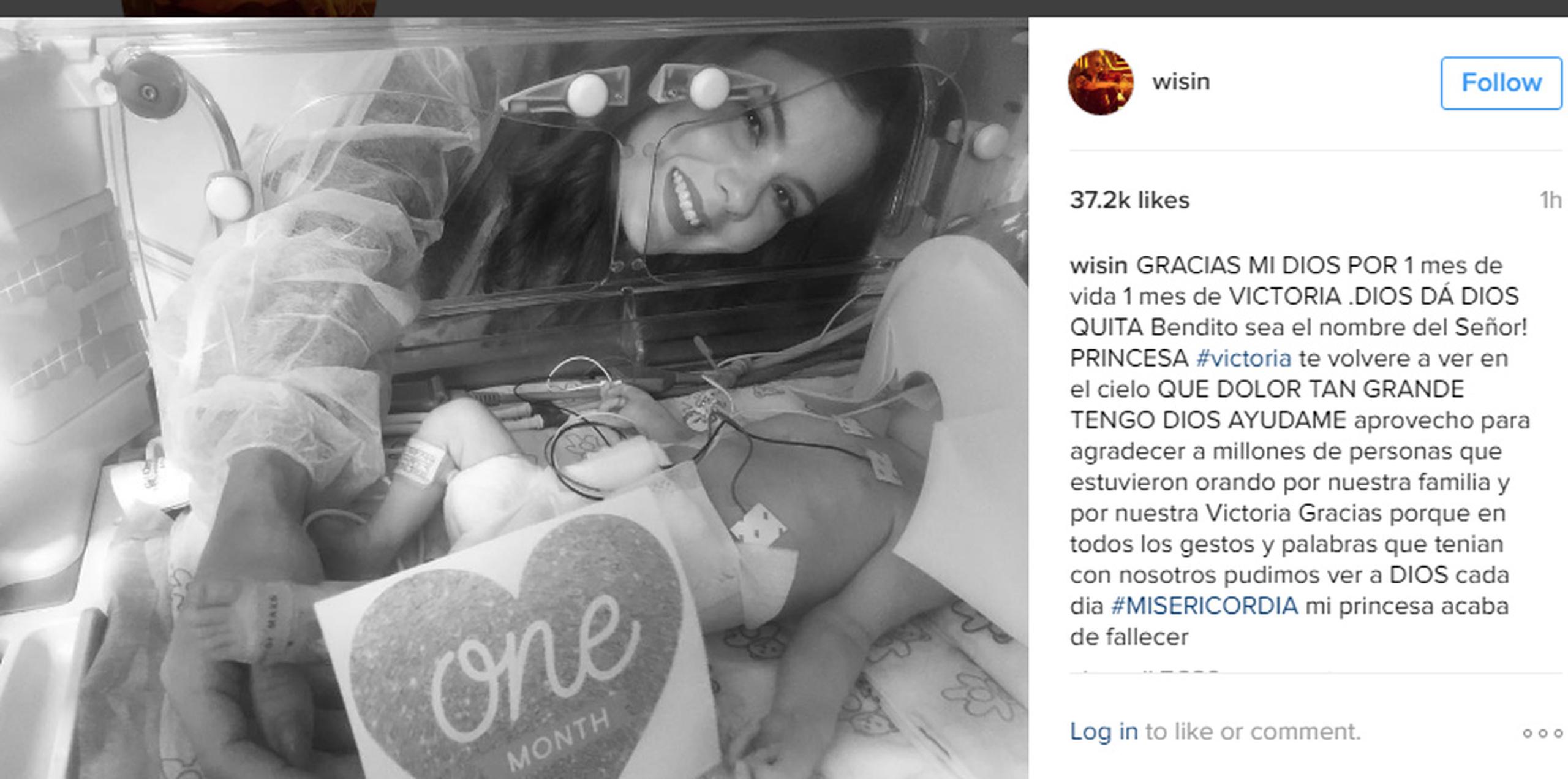 Wisin dio la triste noticia esta mañana a través de su cuenta de Instagram.