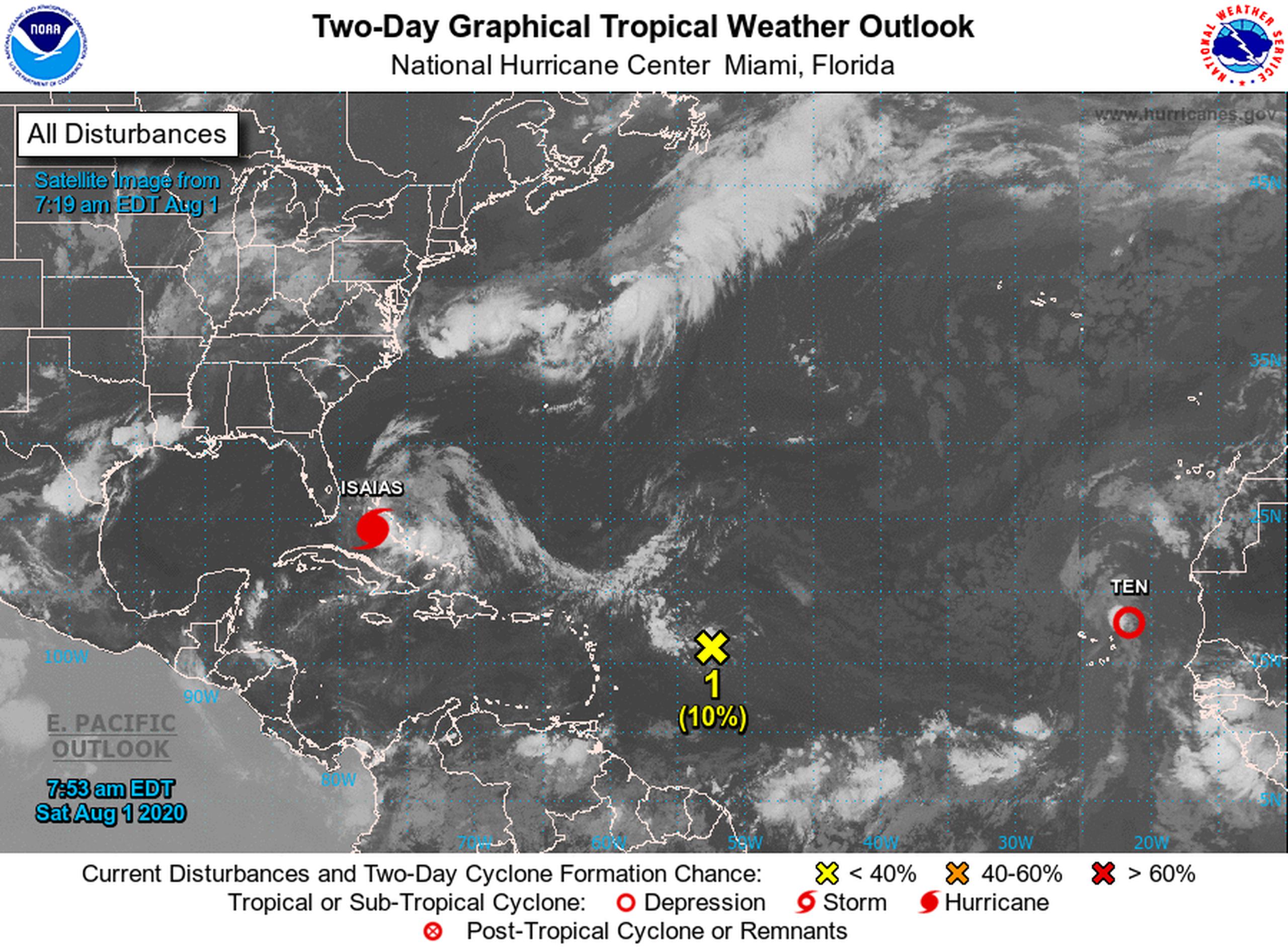 La depresión tropical 10 no representa ningún peligro para Puerto Rico y el Caribe.