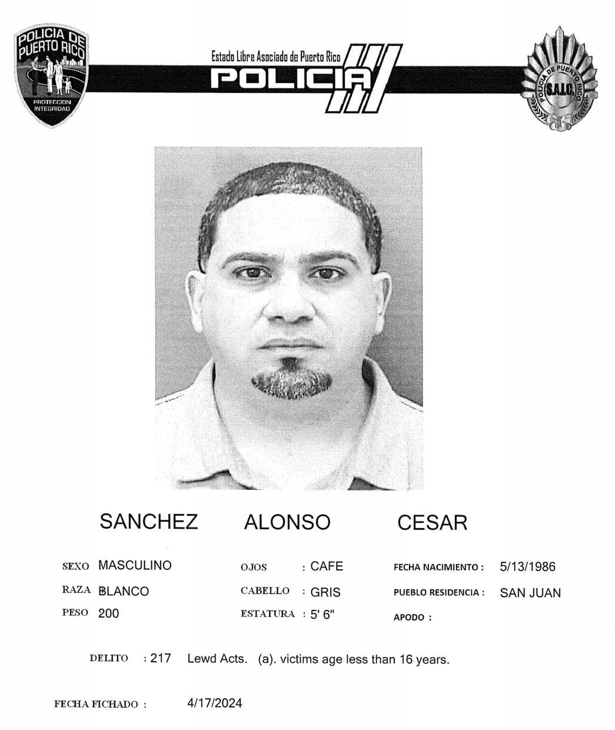César Sánchez Alonso enfrenta cargos por maltrato de menores, actos lascivos y agresión sexual.