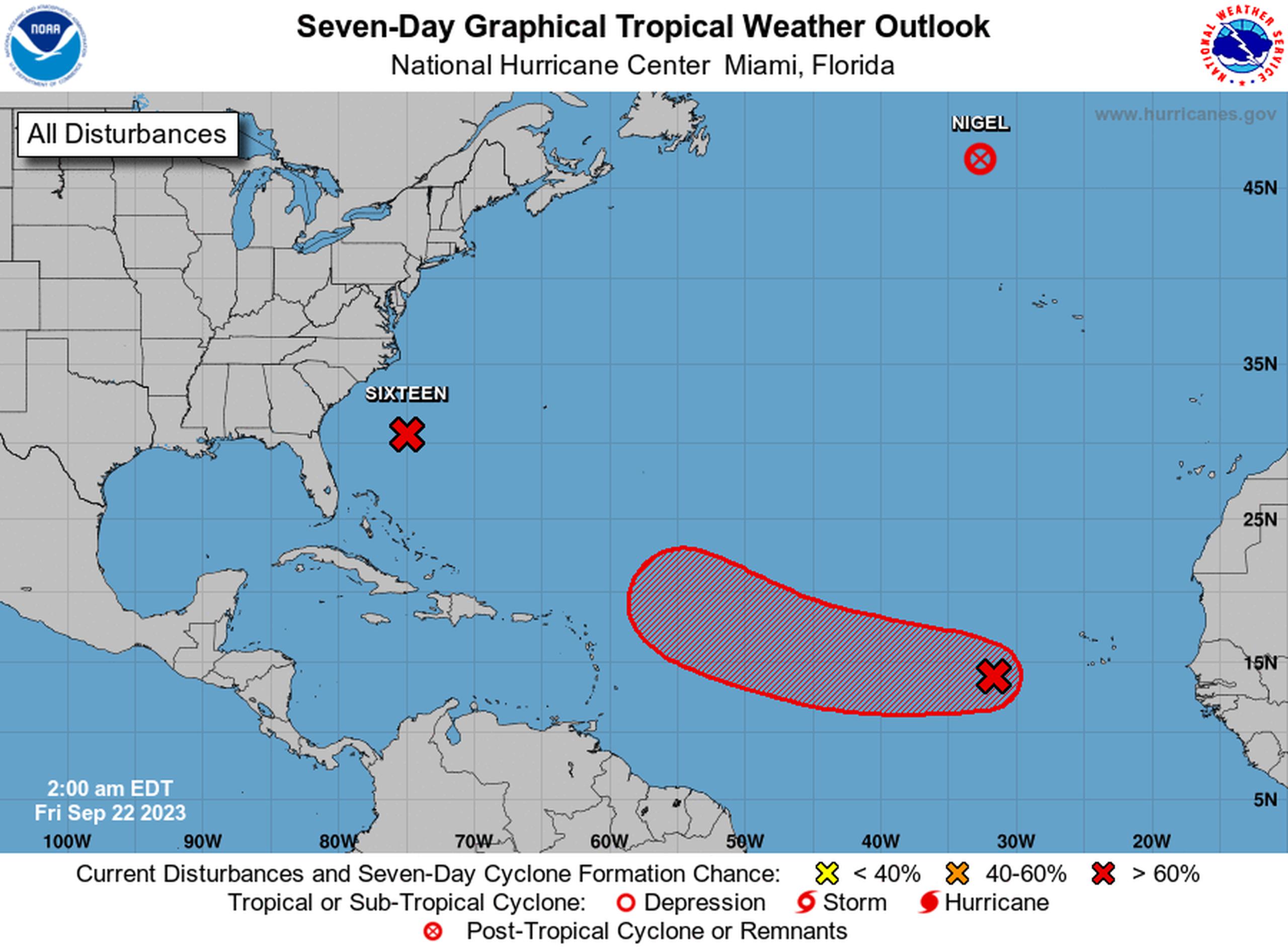 El Centro Nacional de Huracanes vigila una onda tropical que recientemente emergió del continente africano.