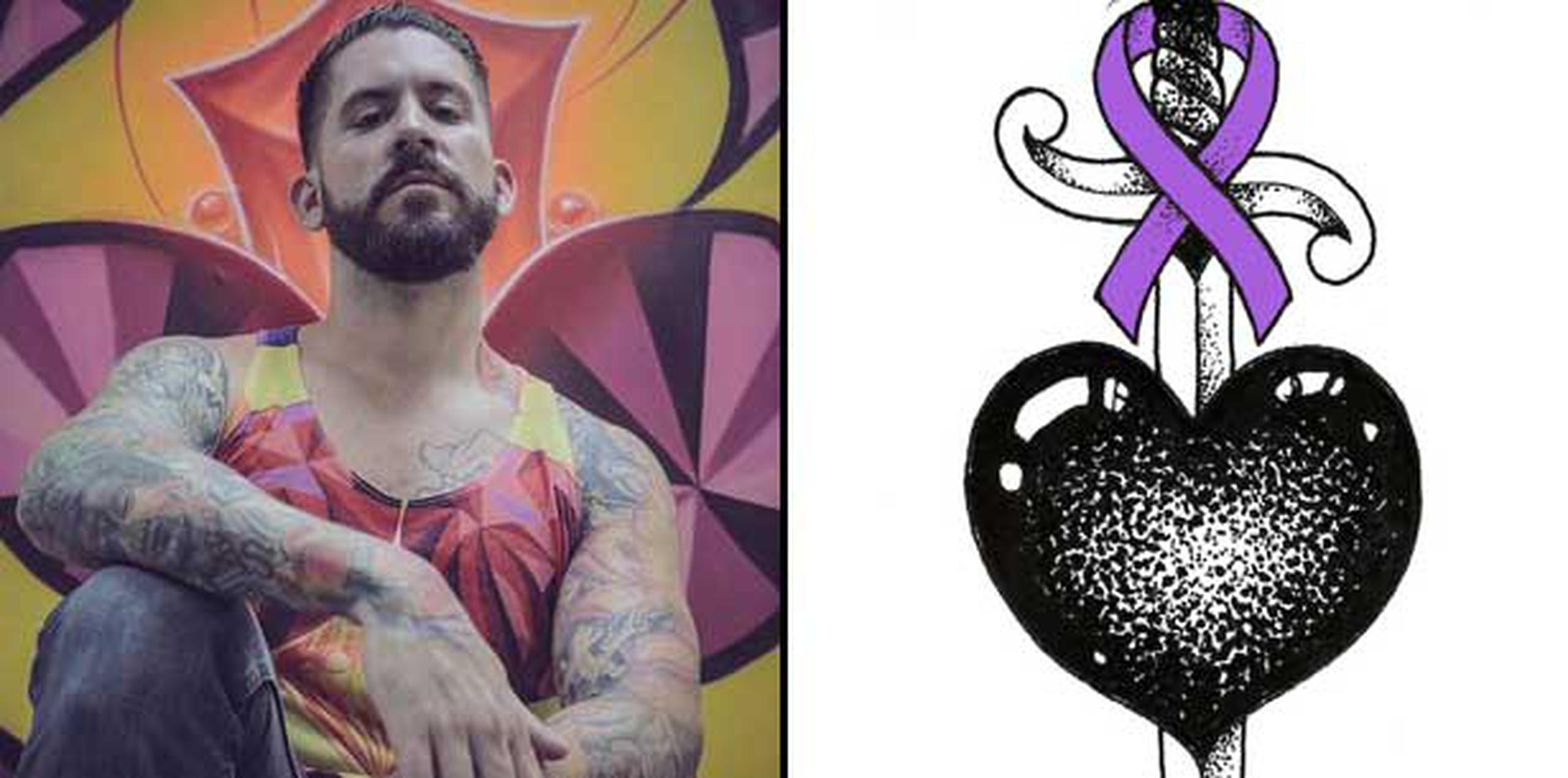 El artista puertorriqueño Juan Salgado hizo un diseño exclusivo para la campaña de tatuajes “Guerreros de vida”. (Suministrada)