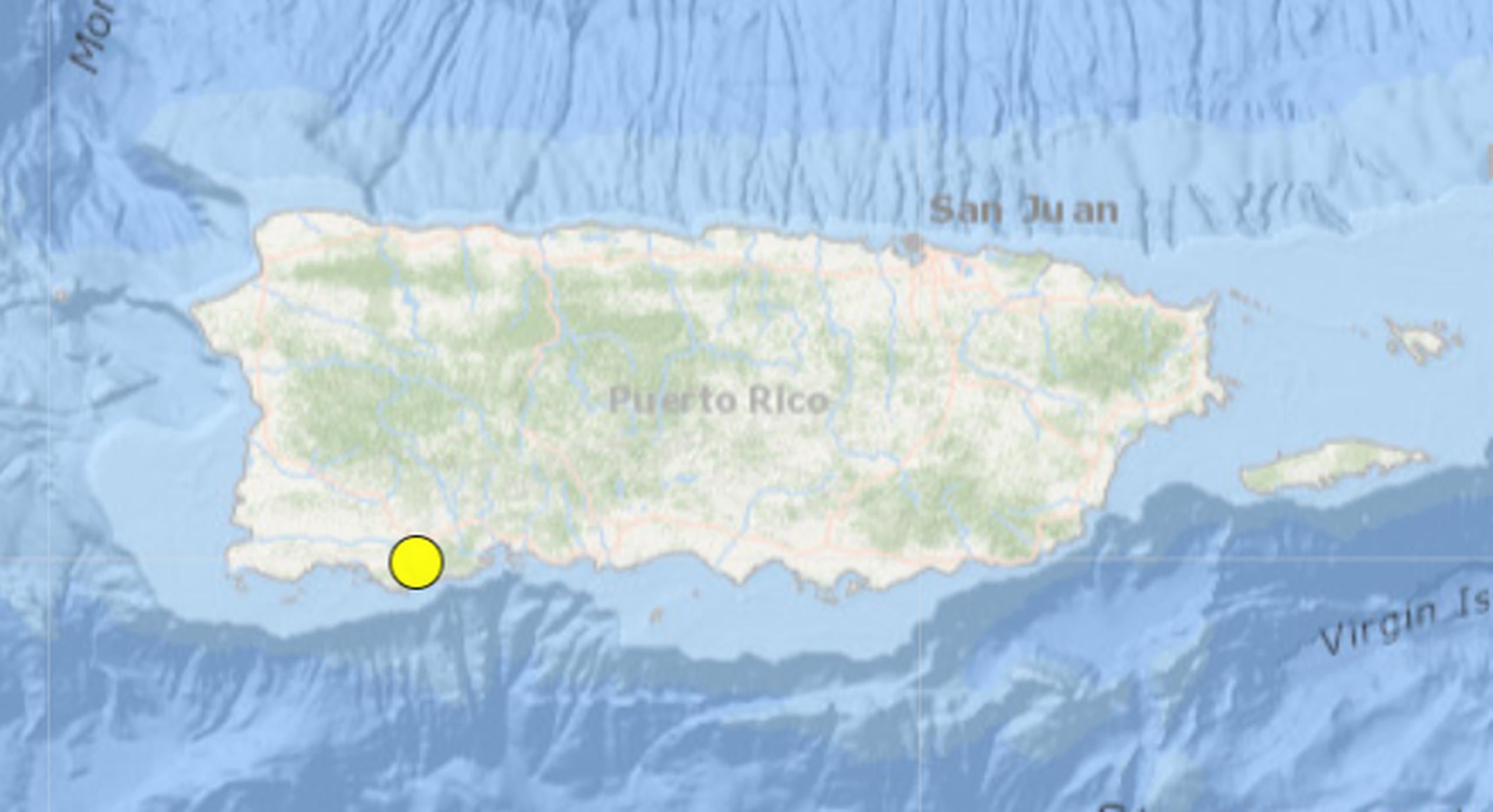 Imagen de la Red Sísmica que detalla dónde ocurrió el temblor en la "Región Sur".