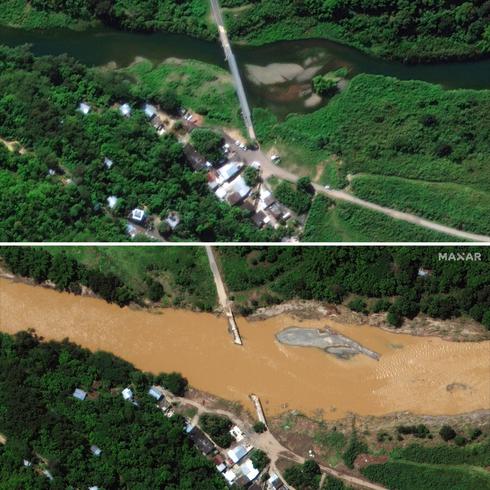 Fotos: Antes y después del huracán Fiona sobre el río Grande de Arecibo