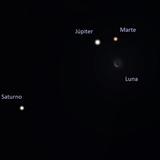 Espectáculo celeste al amanecer del miércoles