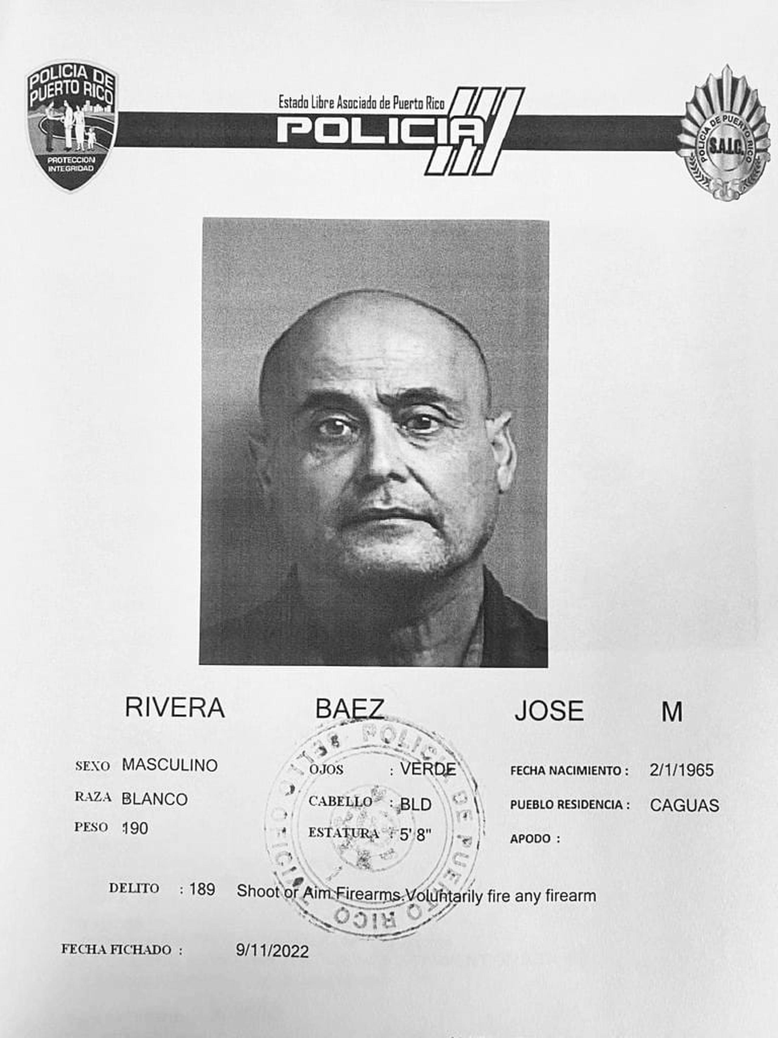José M. Rivera Báez, de 58 años, fue acusado por feminicidio ya que su pareja a la que le disparó en medio de una discusión el 12 de septiembre del 2022, en el barrio Cañaboncito, en Caguas, murió el 12 de mayo en el Centro Médico en Río Piedras.