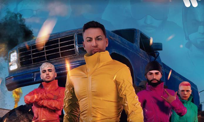 El video musical presenta a los cuatro protagonistas de la canción en una persecución animada de alta velocidad.
