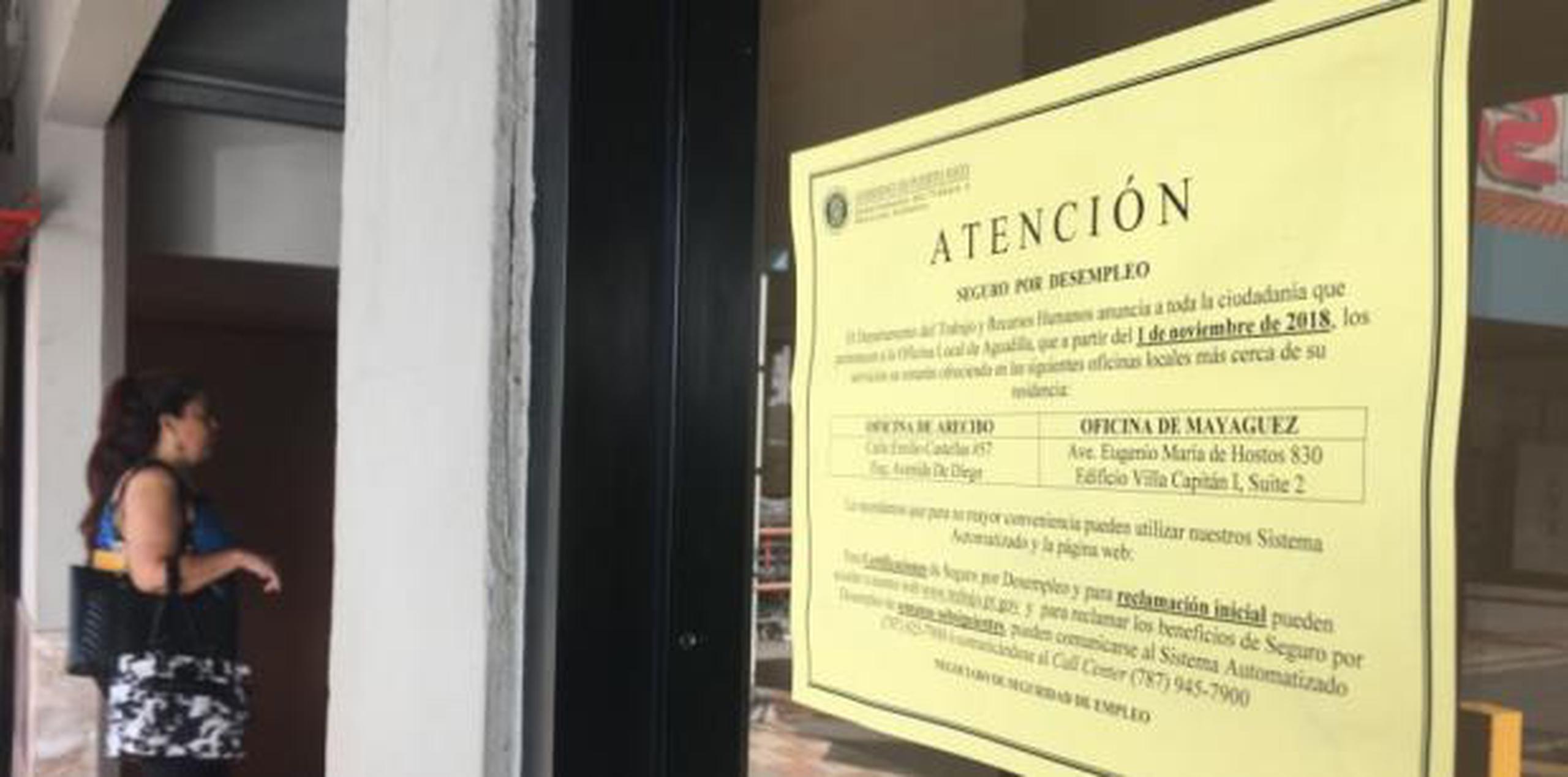El DTRH confirmó el lunes que su oficina de Aguadilla culminaría sus operaciones el próximo 31 de octubre y, a partir del 1 de noviembre, los ciudadanos tendrían que requerir los servicios en Mayagüez o Arecibo. (Lester Jiménez / Para Primera Hora)
