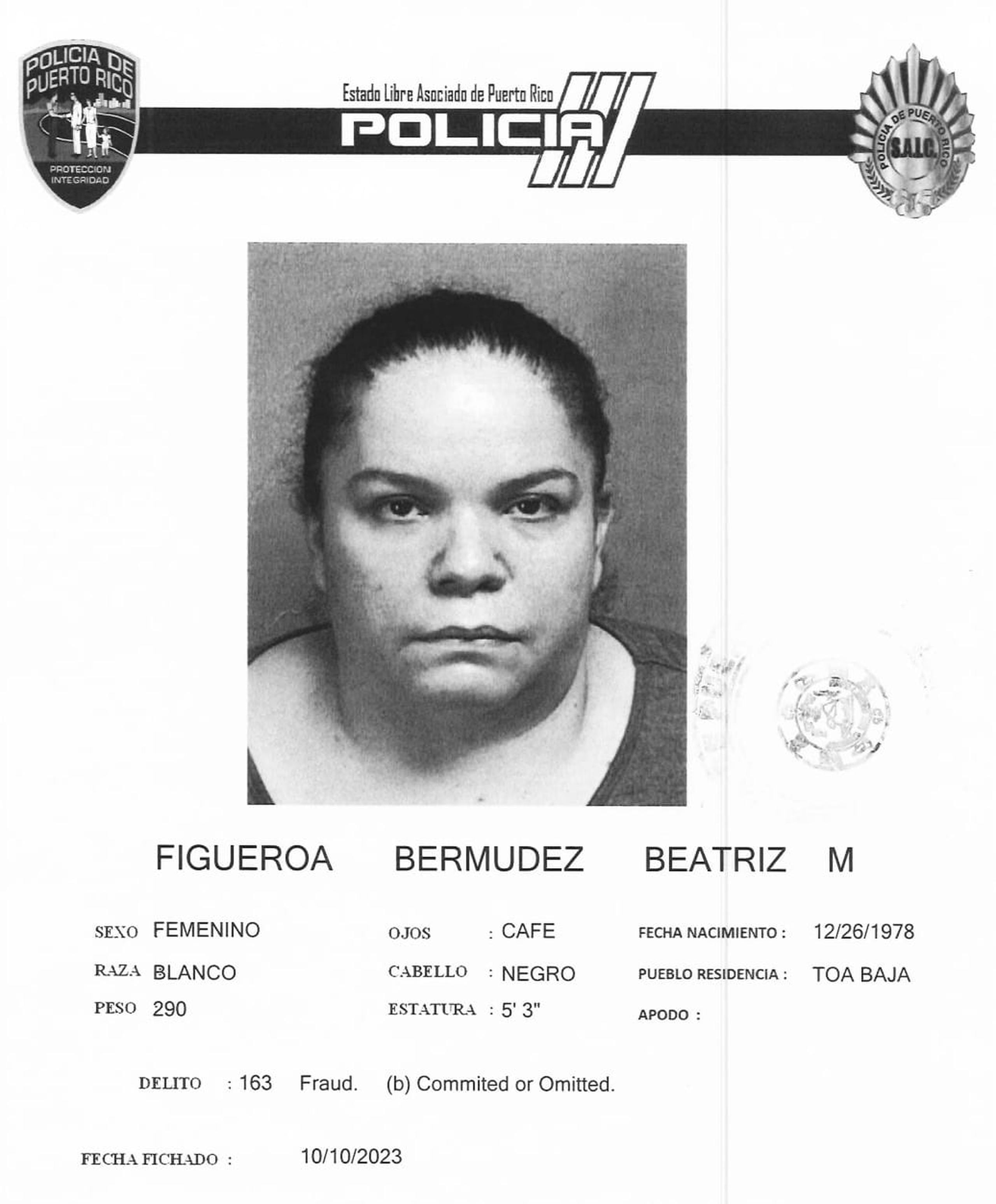 Beatriz M. Figueroa Bermúdez, de 44 años, fue imputada por apropiarse mediante engaño de $17,547.00, de fondos del programa de Asistencia de Desempleo Pandémico.