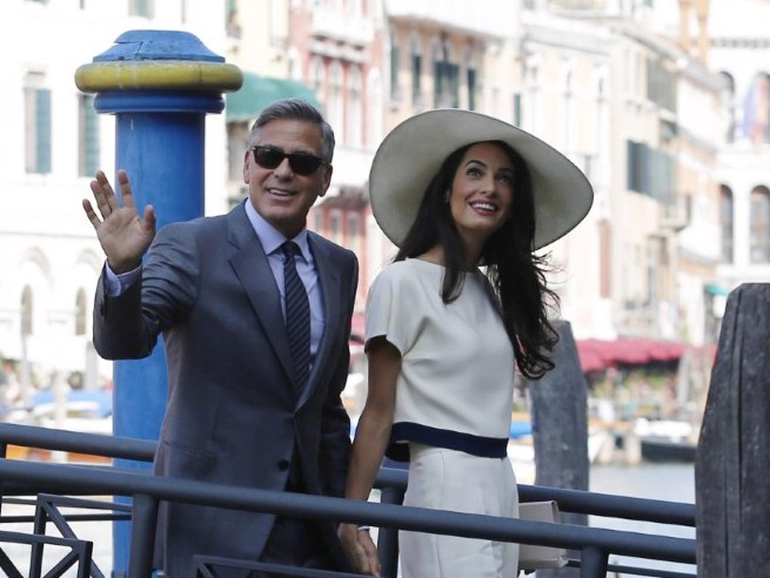 El actor George Clooney se casó el  sábado con la abogada de derechos humanos, Amal Alamuddin, en Venecia. (AFP)