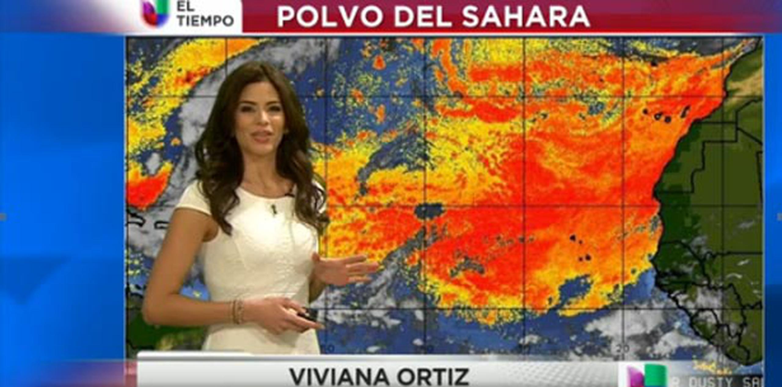 Viviana Ortiz comenzó recientemente a dar el informe del tiempo en Las Noticias de Univisión.  (Twitter)