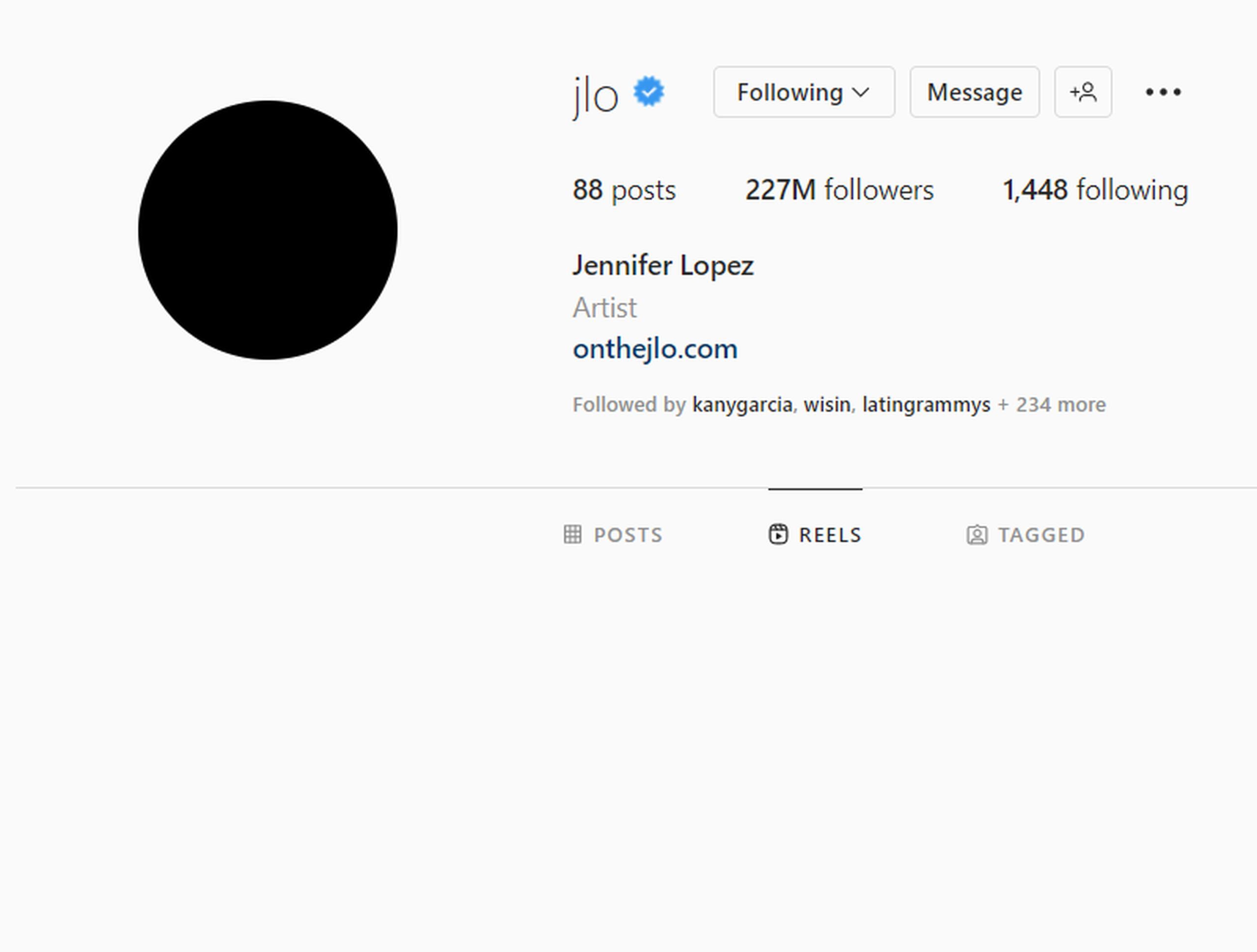 Perfil de Jennifer López en Instagram.