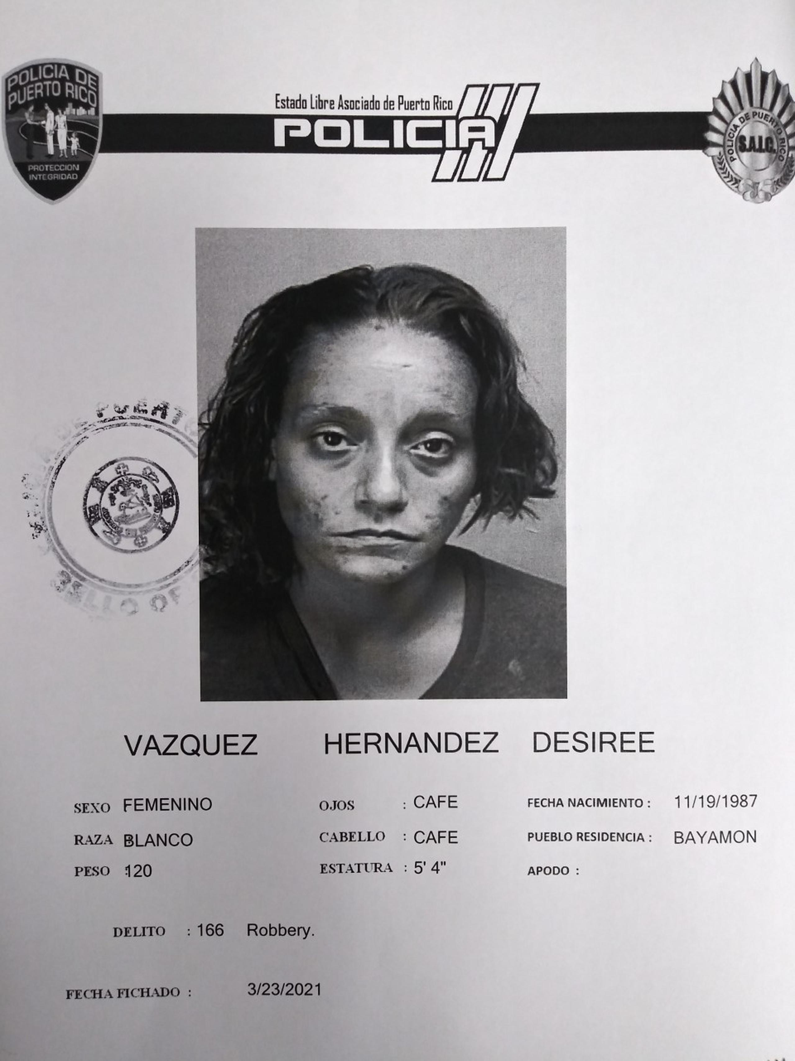 Contra Desirée Vázquez Colón, pesaba una orden de arresto expedida por la jueza Lorraine Biaggi con una fianza de $20,000.