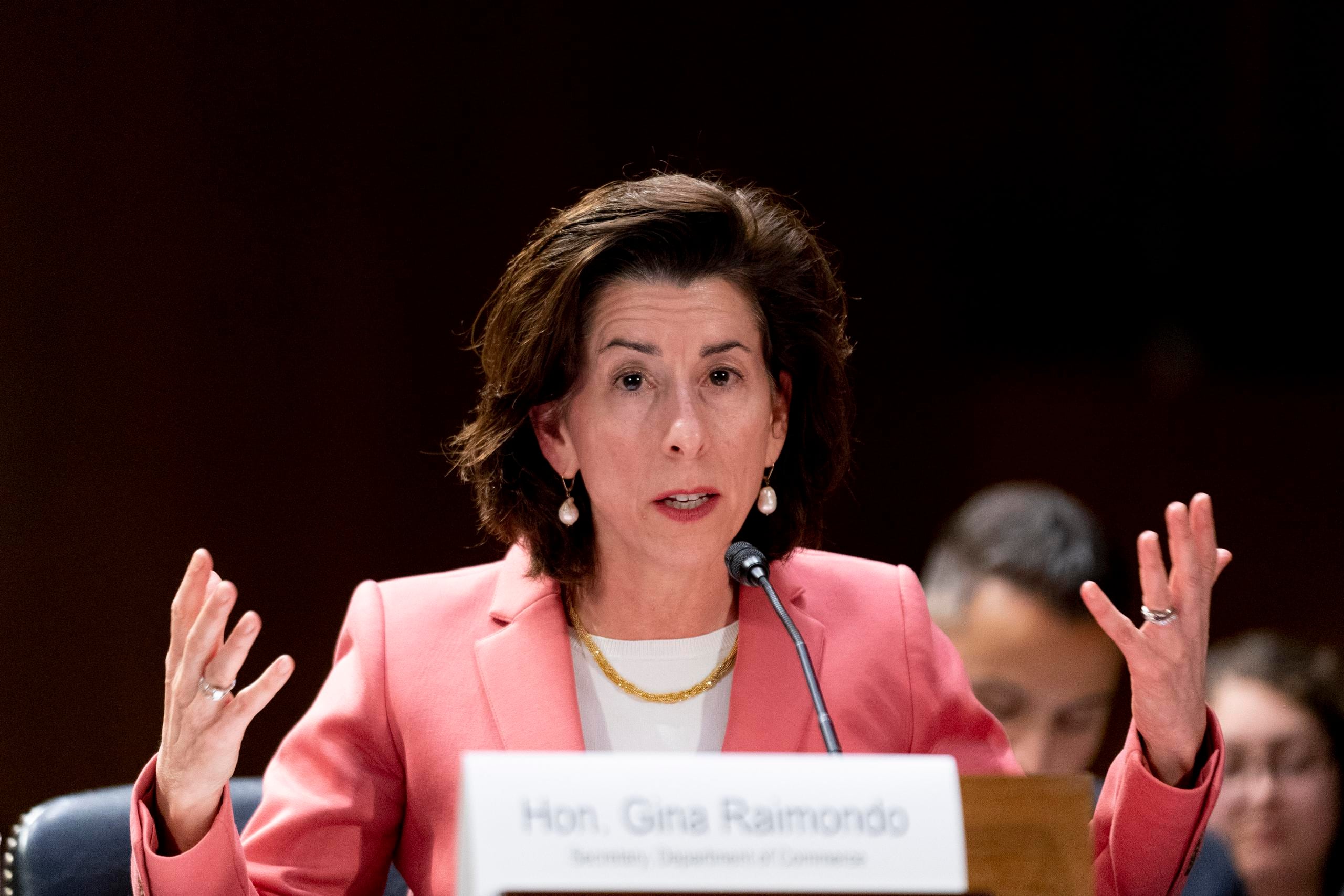 La secretaria de Comercio de Estados Unidos, Gina Raimondo. (AP Photo/Andrew Harnik, File)