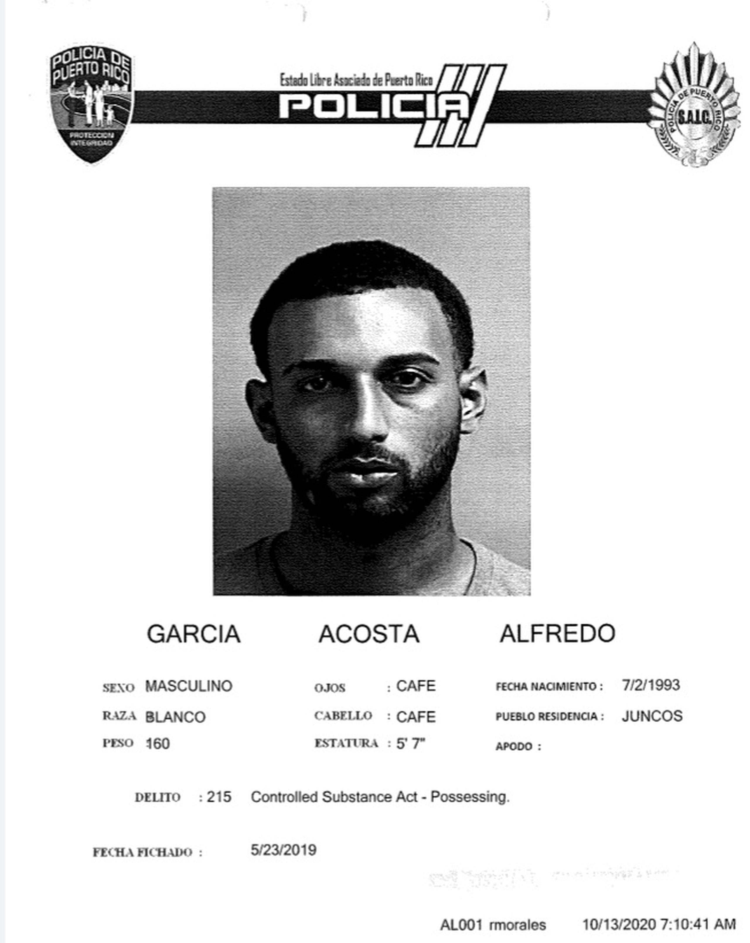 Alfredo García Acosta, de 27 años, fue asesinado junto a su hermano Kevin García Acosta, de 23 años, mientras transitaban en un automóvil Nissan Versa por la carretera PR-60 cerca del residencial Jardines de Oriente, en Humacao.
