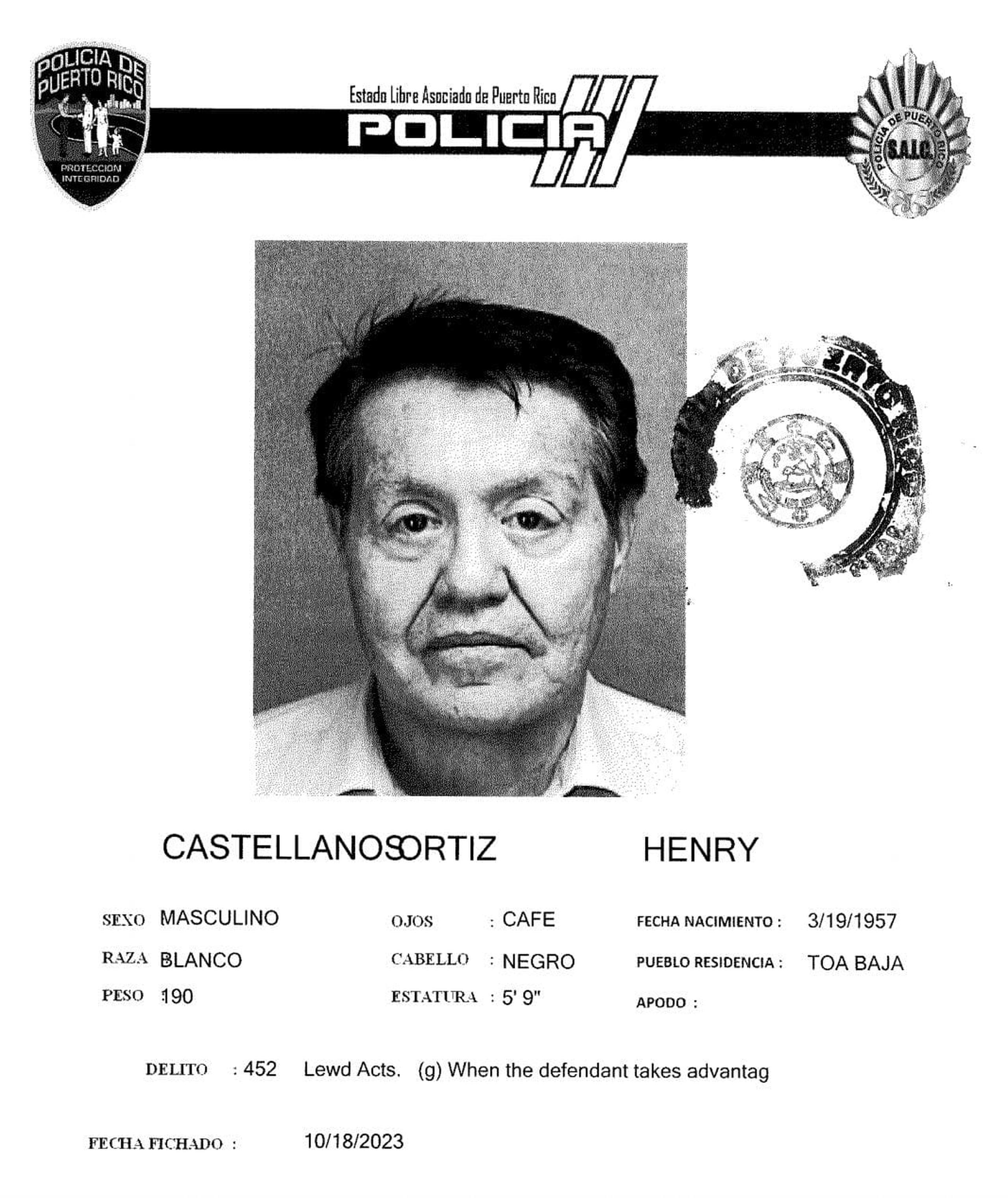 Henry Castellanos Ortiz enfrenta cargos por actos lascivos.