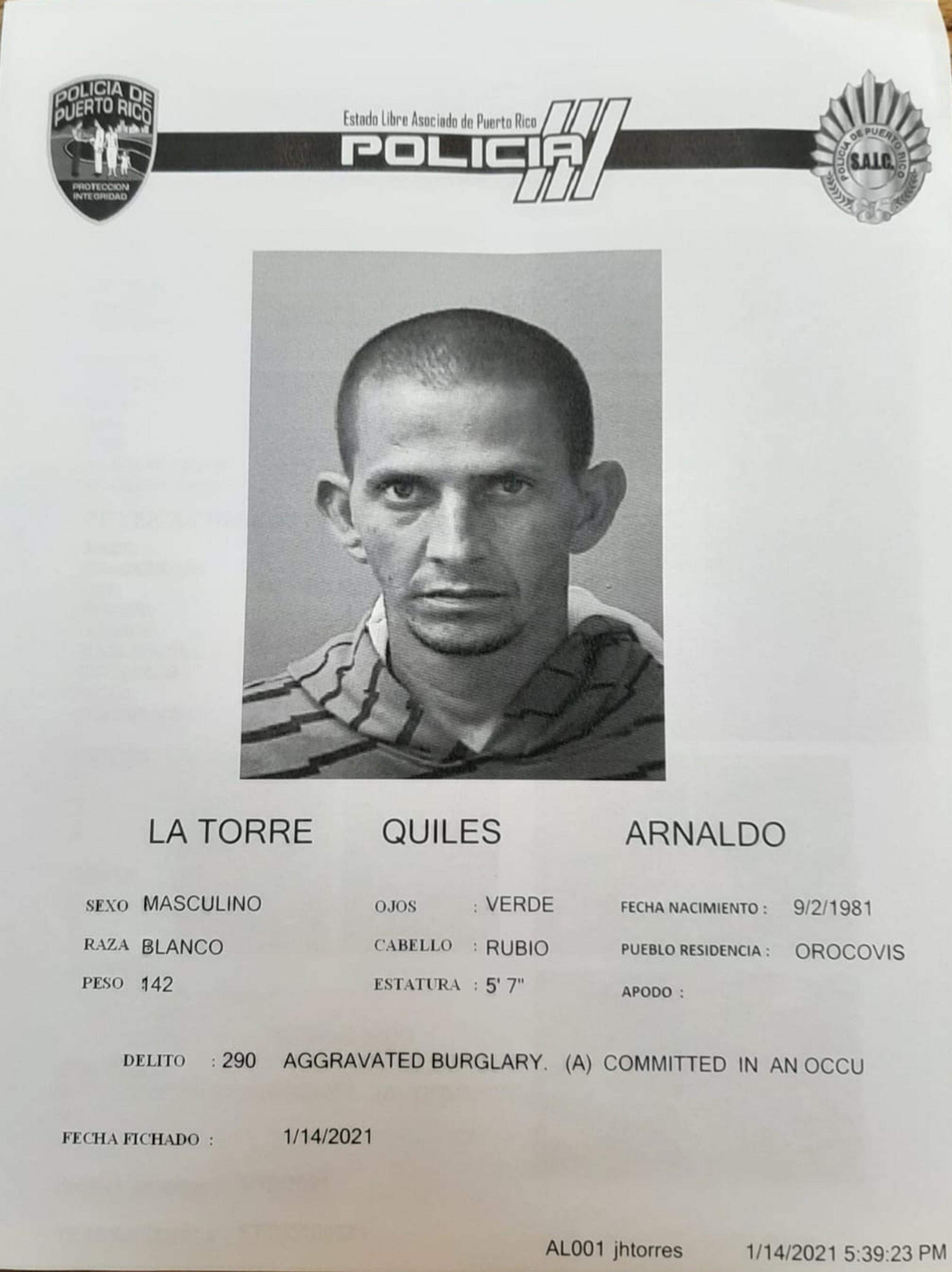 El juez Ángel Rivera Miranda, del Tribunal de Aibonito, determinó causa para arresto contra Arnaldo Latorre Quiles, de 39 años, por cargos de escalamiento, daños y apropiación ilegal en una parroquia.