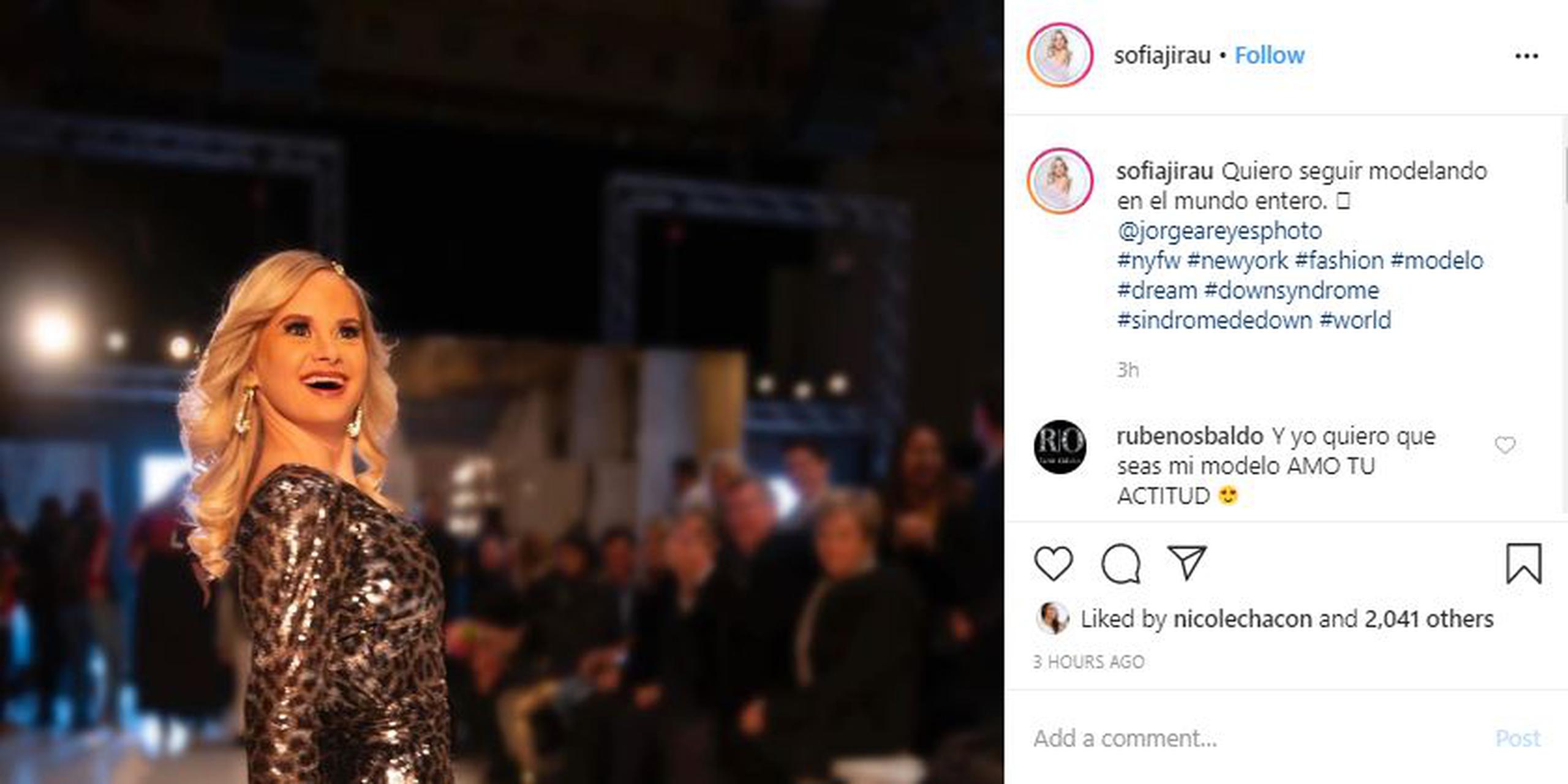 En febrero pasado, Sofía Jirau cumplió su sueño de desfilar en las pasarelas del "New York Fashion Week".