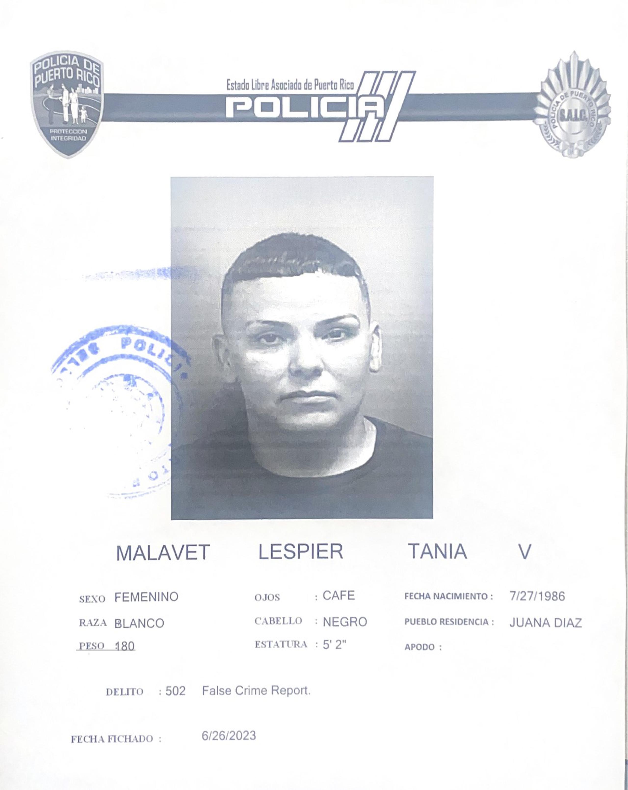 Tania V. Malavet Lespier enfrenta cargos por ofrecer declaración falsa a las autoridades y violar la Ley de Armas.