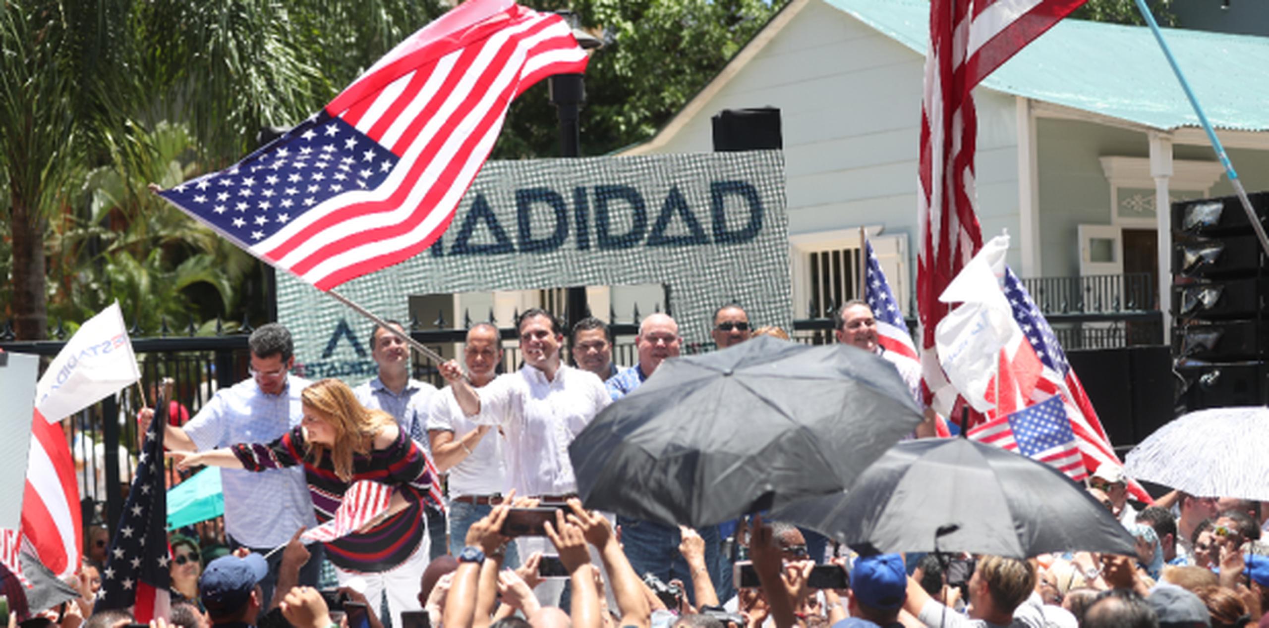 Ricardo Rosselló en el cierre de campaña del PNP sobre el plebiscito. (VANESSA.SERRA@GFRMEDIA.COM)