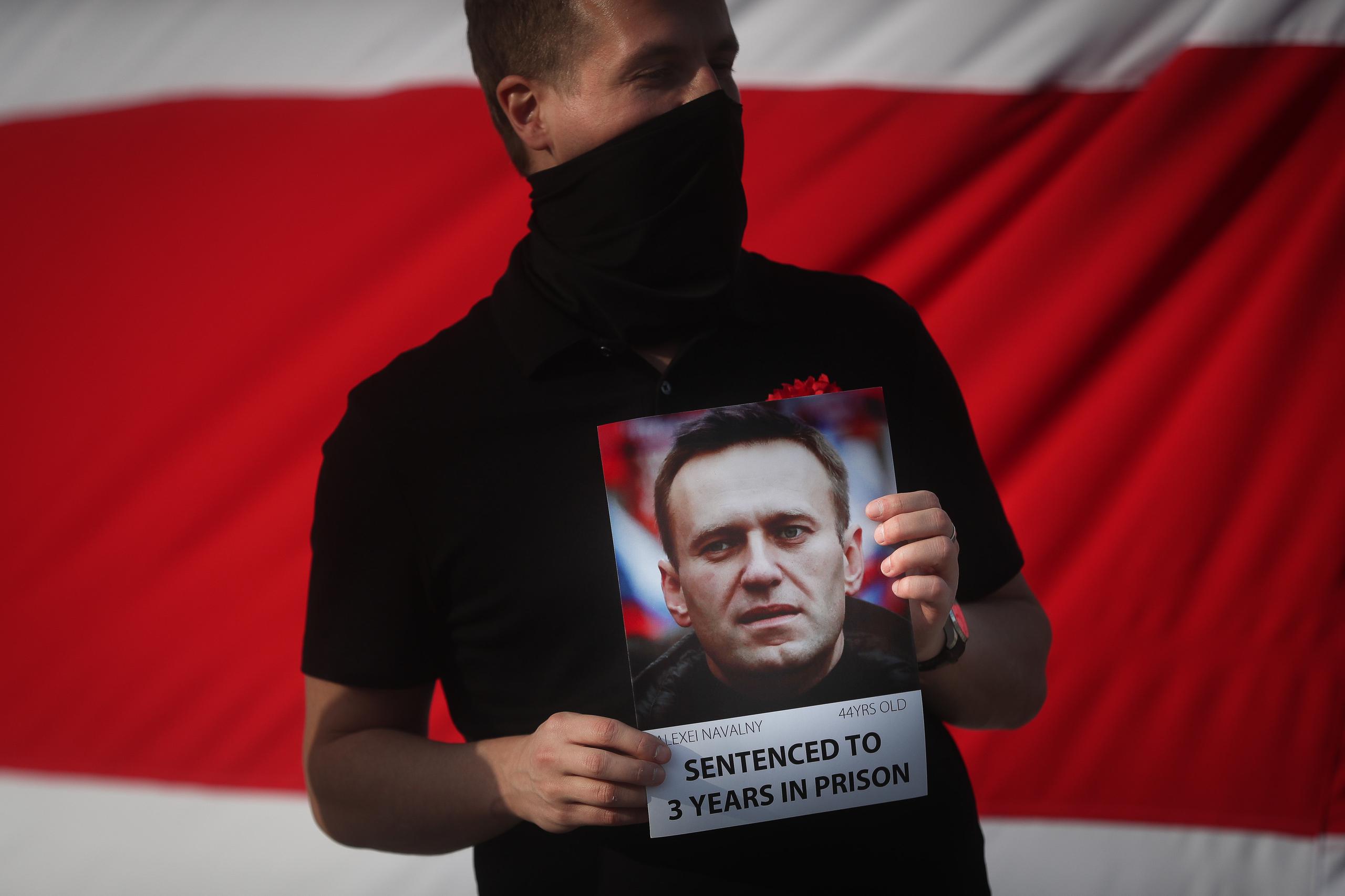 El lilder opositor ruso Alexei Navalni en una protesta por su encarcelamiento. EFE/EPA/MARIO CRUZ/Archivo
