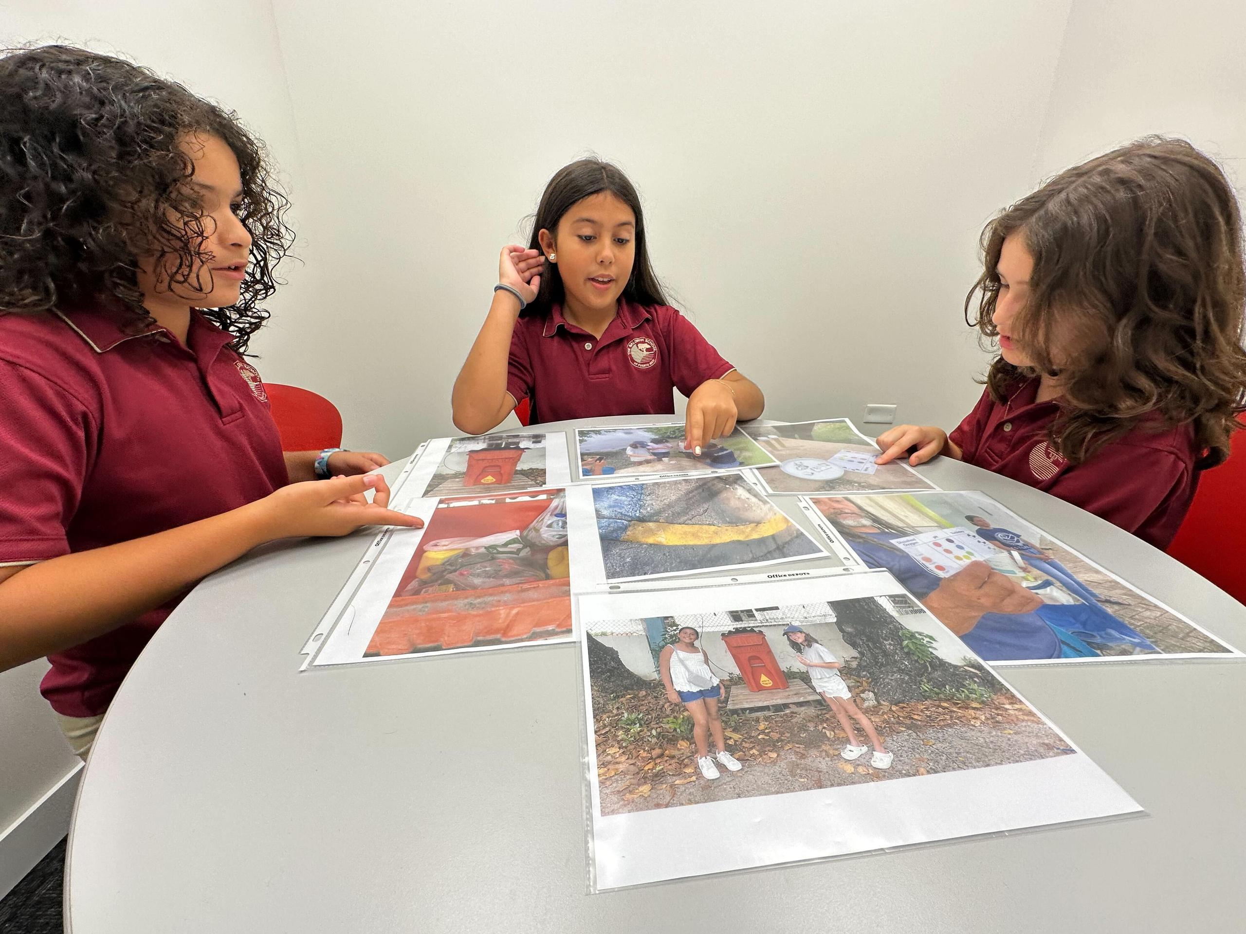 Andrea Giovannetti, Arianna Cortés y Estela Algaze, estudiantes de Baldwin School of Puerto Rico.