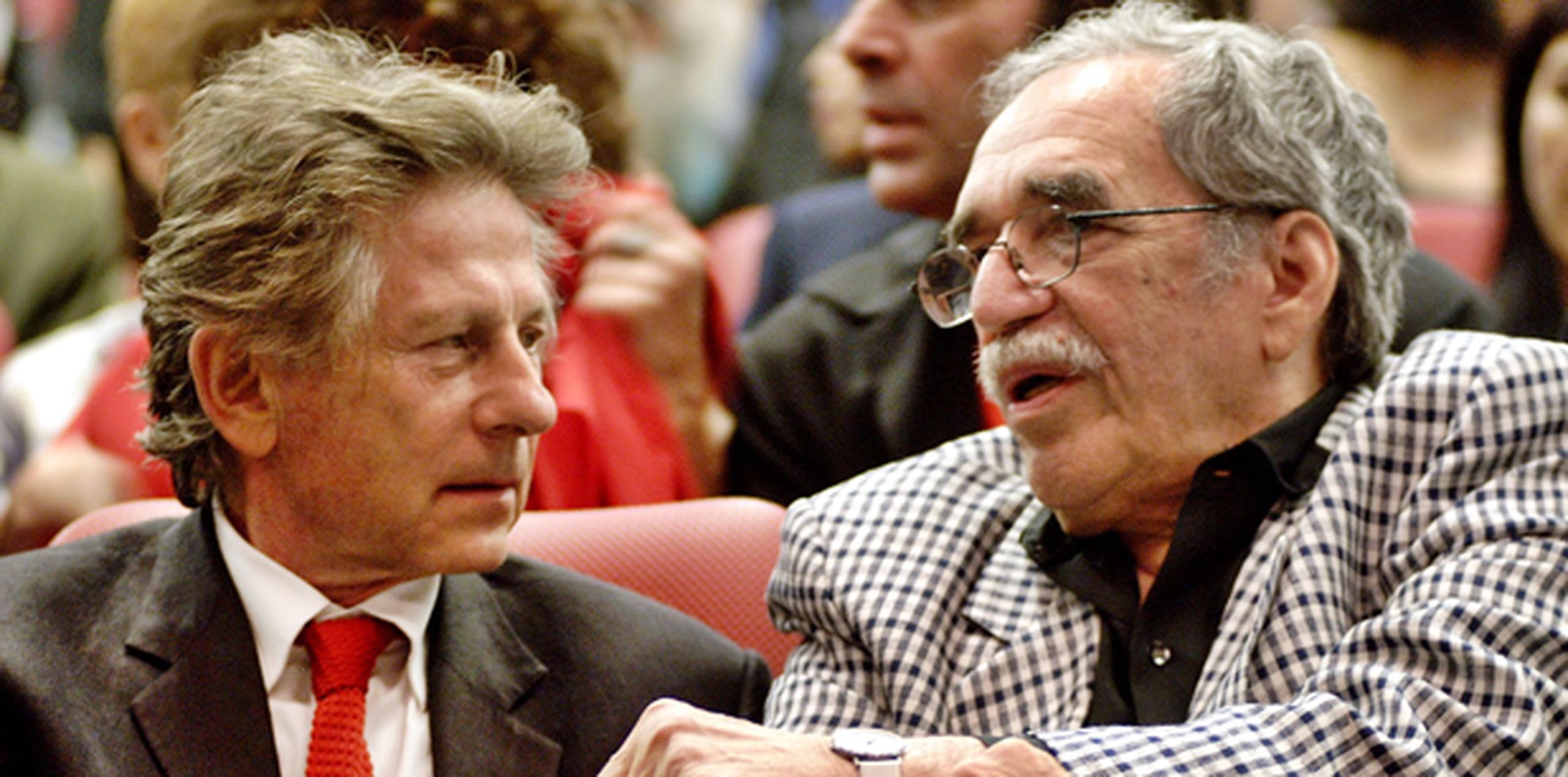 El director Roman Polanski junto al autor Gabriel García Márquez durante la ceremonia de clausura del Festival de Cine Internacional de Cuba en diciembre de 2002. (AP)