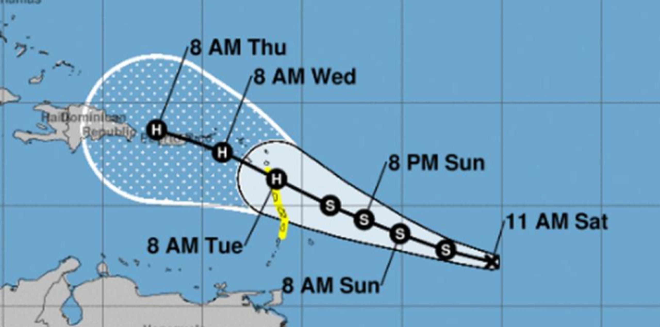 El sistema tropical podría afectar a Puerto Rico para mediados de la semana próxima. (NOAA)