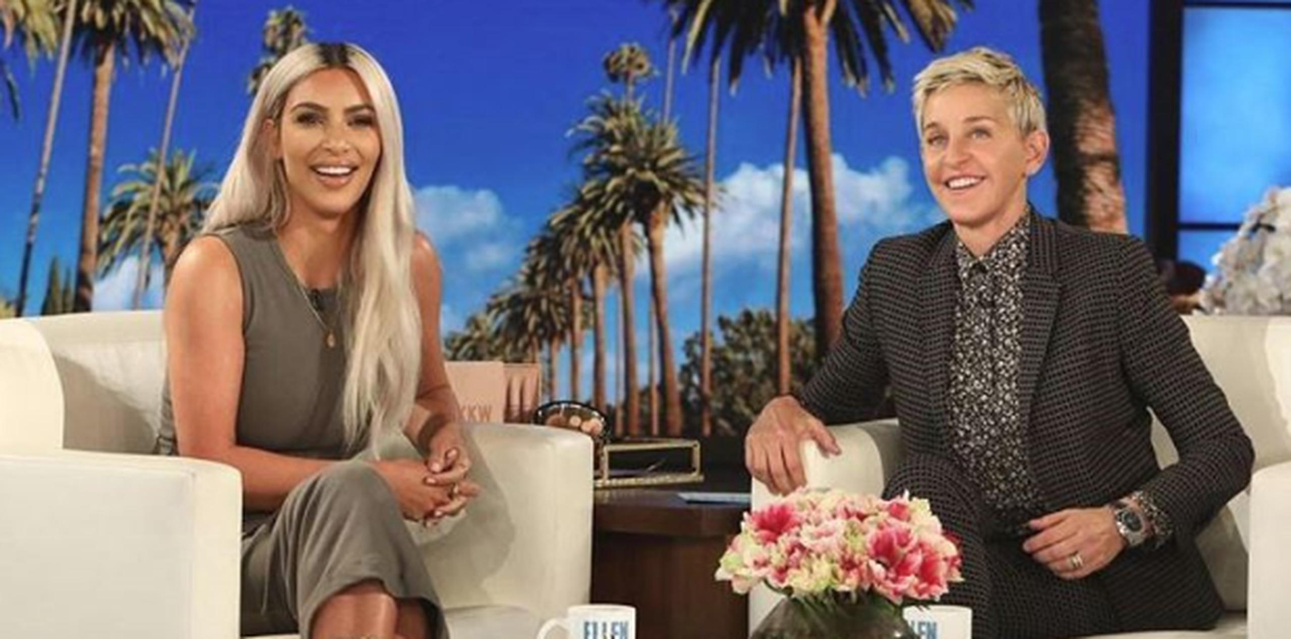 Kim Kardashian y Ellen DeGeneres. (Instagram / @theellenshow)