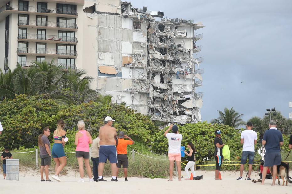The building is located on the oceanfront in Surfside, a town near Miami Beach.