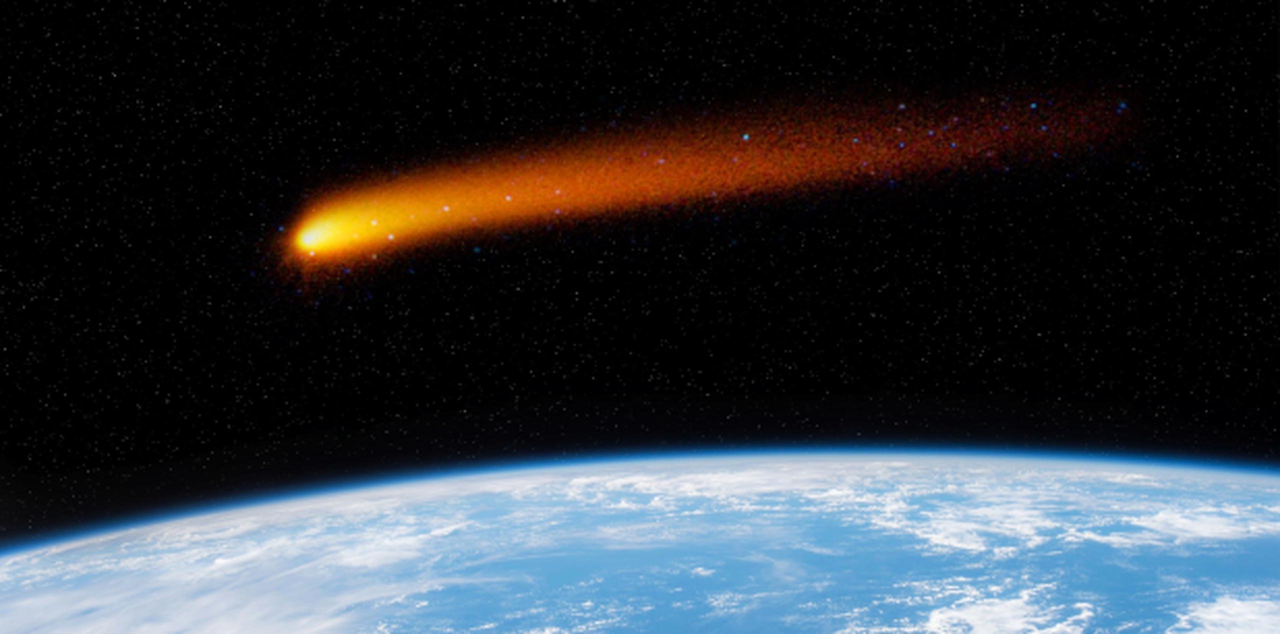 Los científicos tienen la certeza de que este asteroide o cometa rosado de 180 metros (600 pies) de largo se originó fuera de nuestro sistema solar. (Shutterstock)